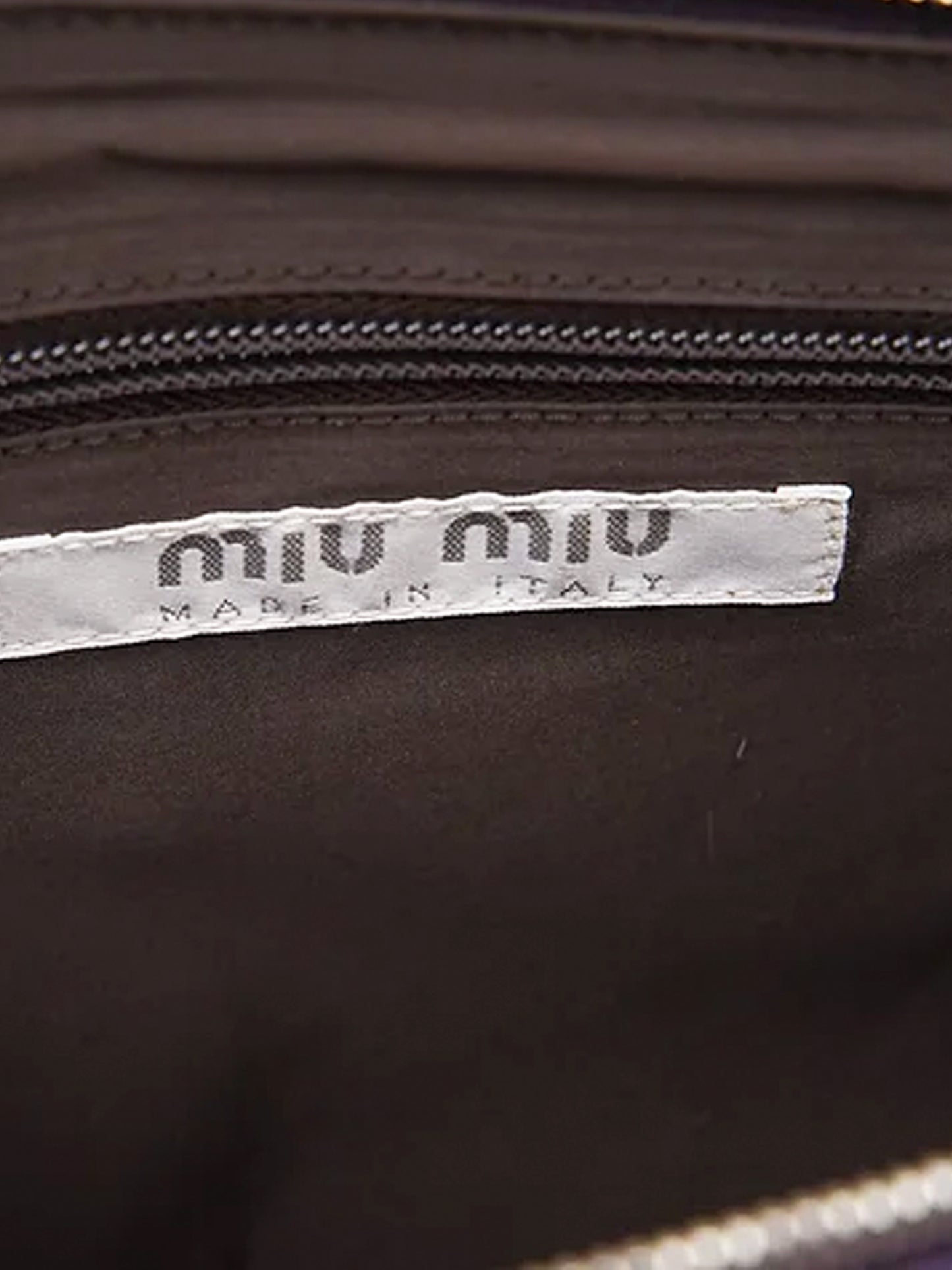Miu Miu SS 2000 Purple Sequin and Reptile Embossed Leather Bag