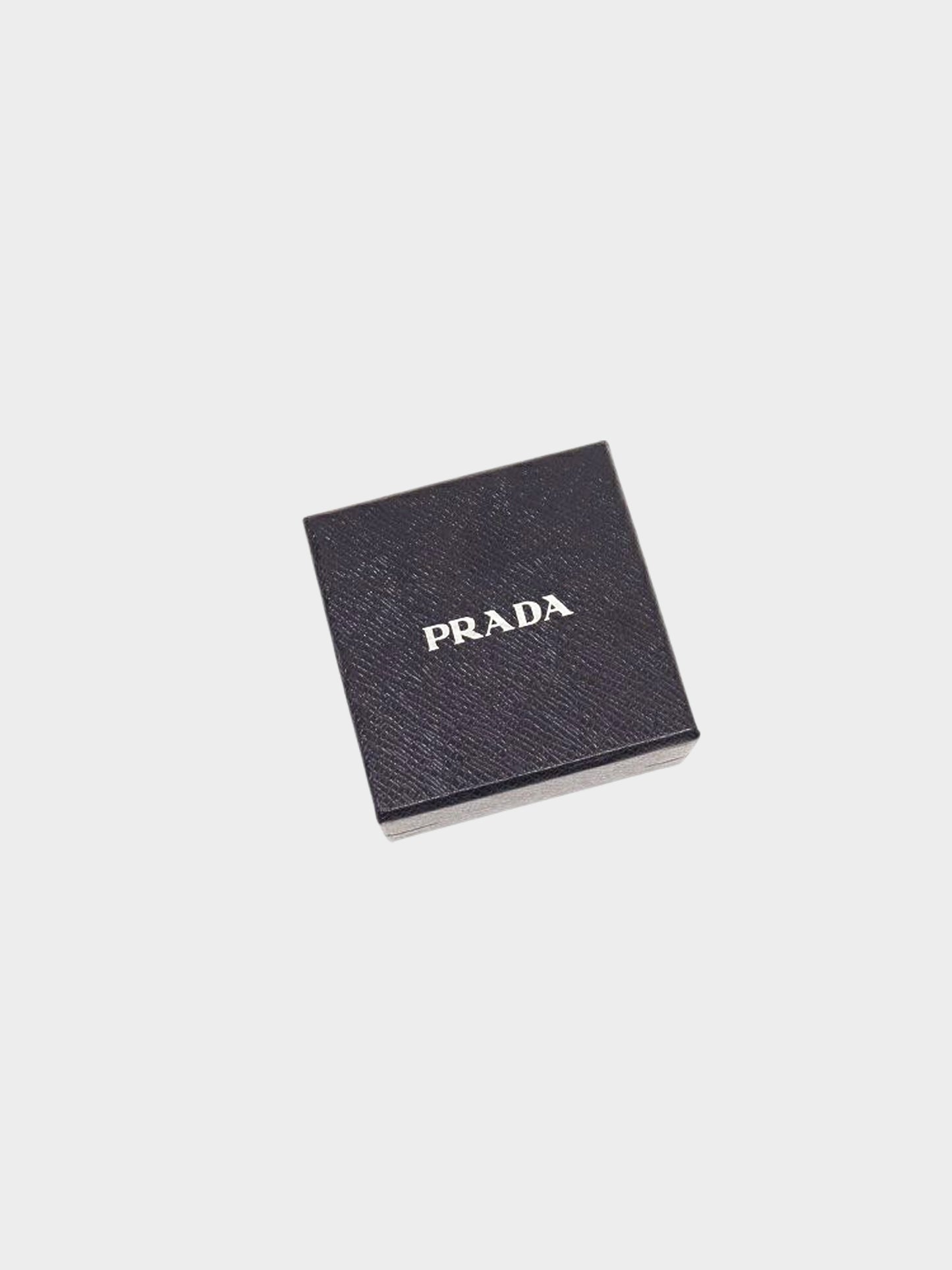 Prada 2024 Braided Leather And Silver Triangle Metal Logo Bracelet