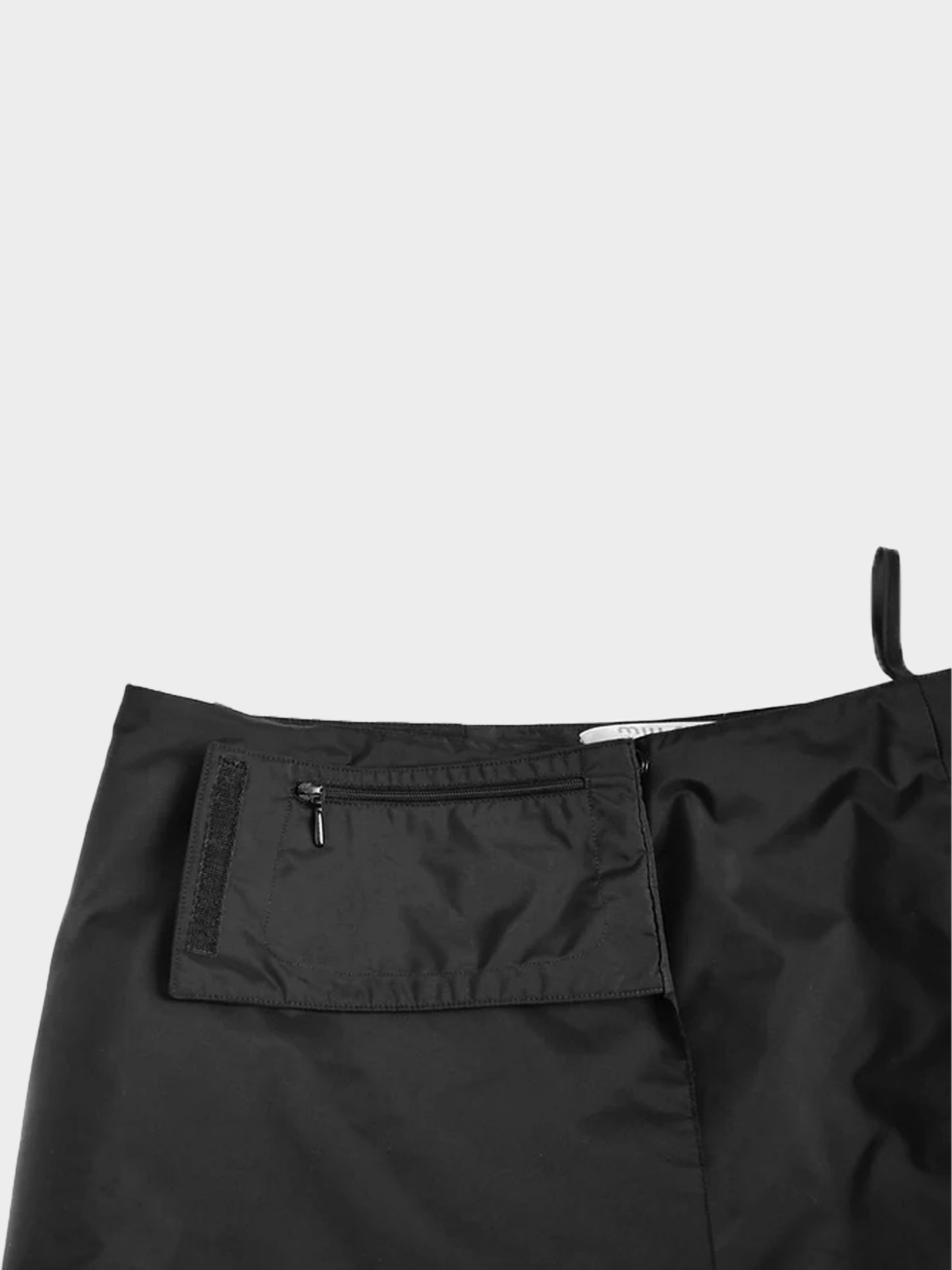 Miu Miu SS 1999 Black Padded Nylon Skirt