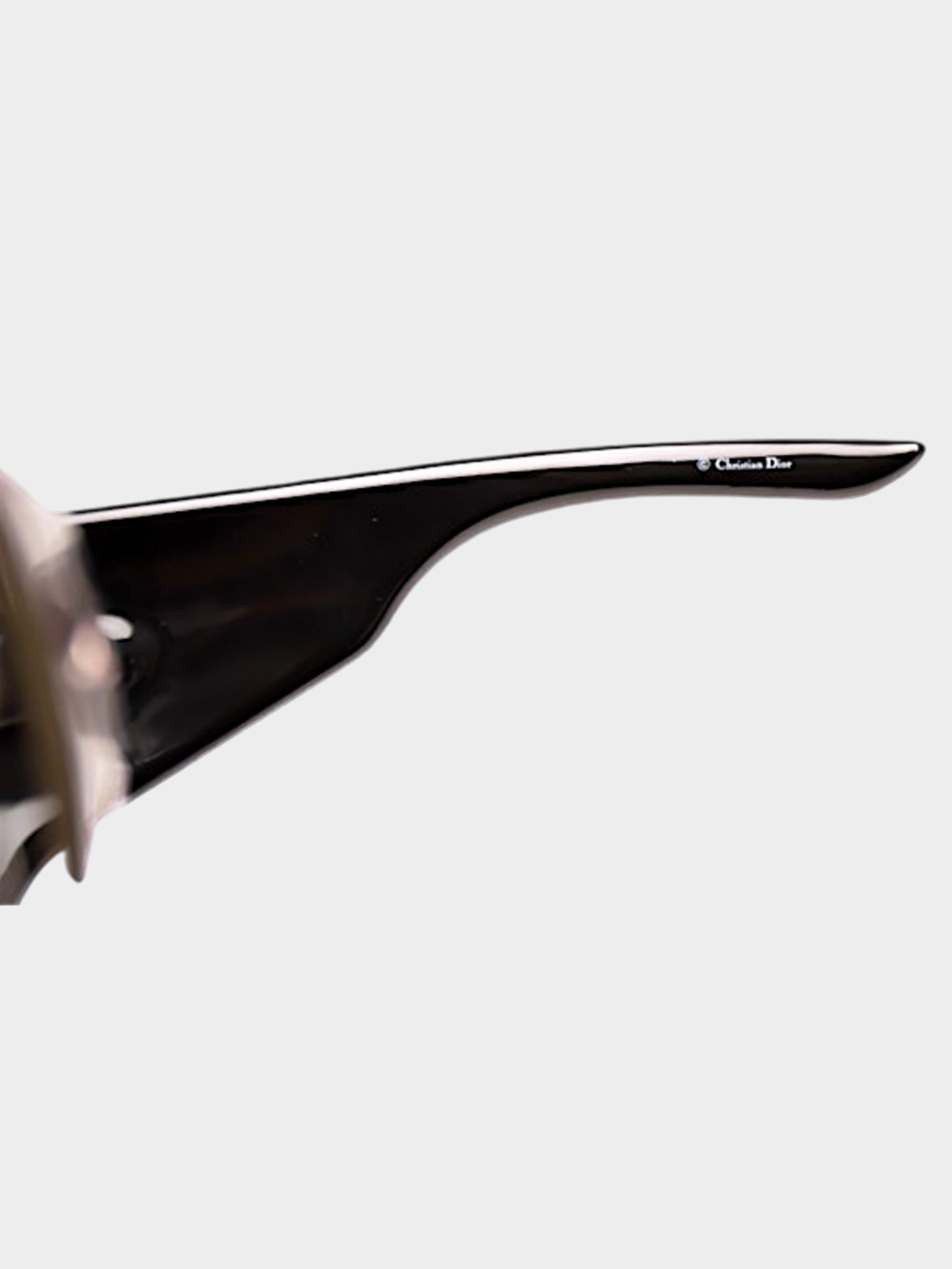 Christian Dior 2000s Black Cannage Logo Rectangle Sunglasses