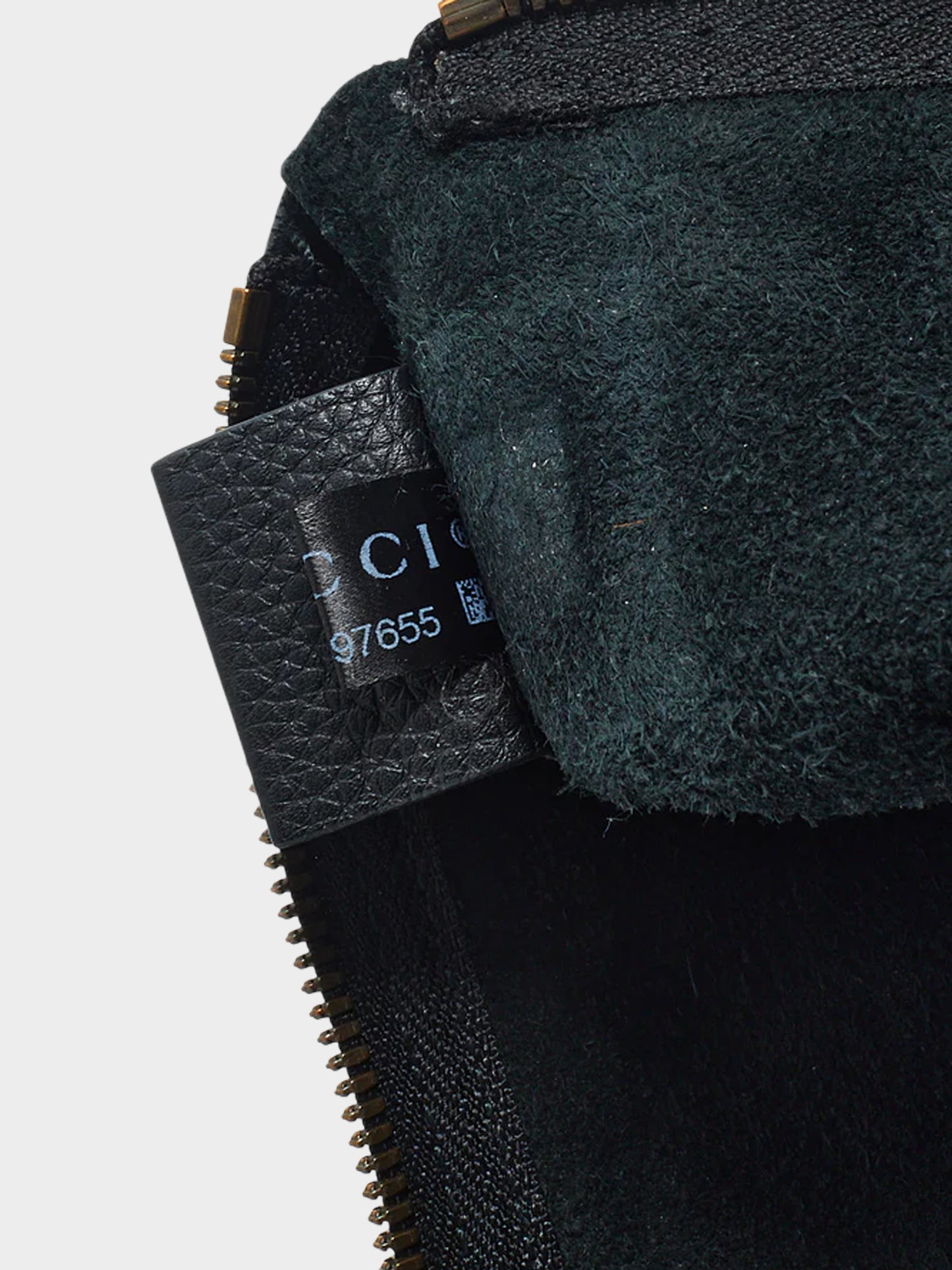 Gucci 2010s Black Leather Logo and Web Clutch