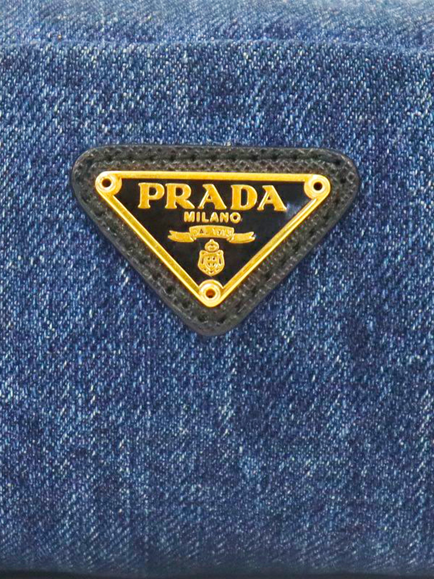 Prada 2010s Denim Logo Mini Pouch