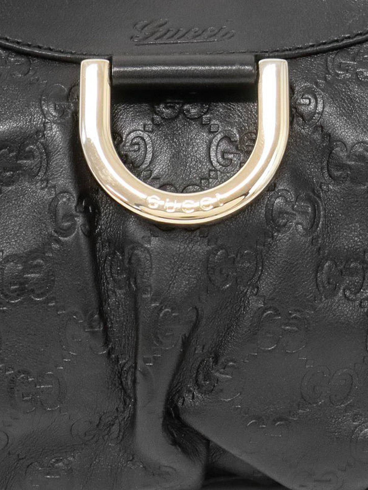 Gucci 2000s Black Guccisima Leather D-ring Bag