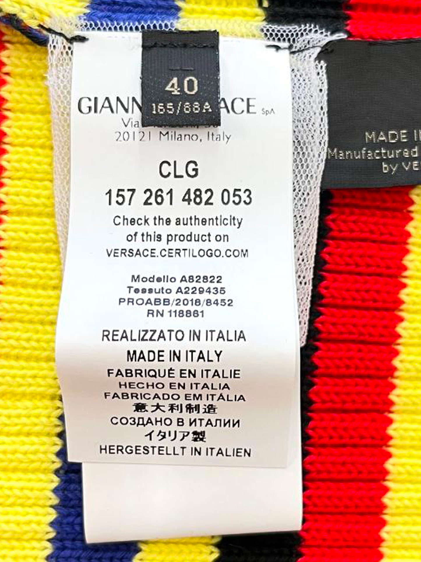 Versace Spring Summer 2019 Cotton Knit Striped Sweater