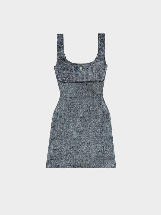 Vivienne Westwood Fall 1995 Rare Grey Glitter Bodycon Dress