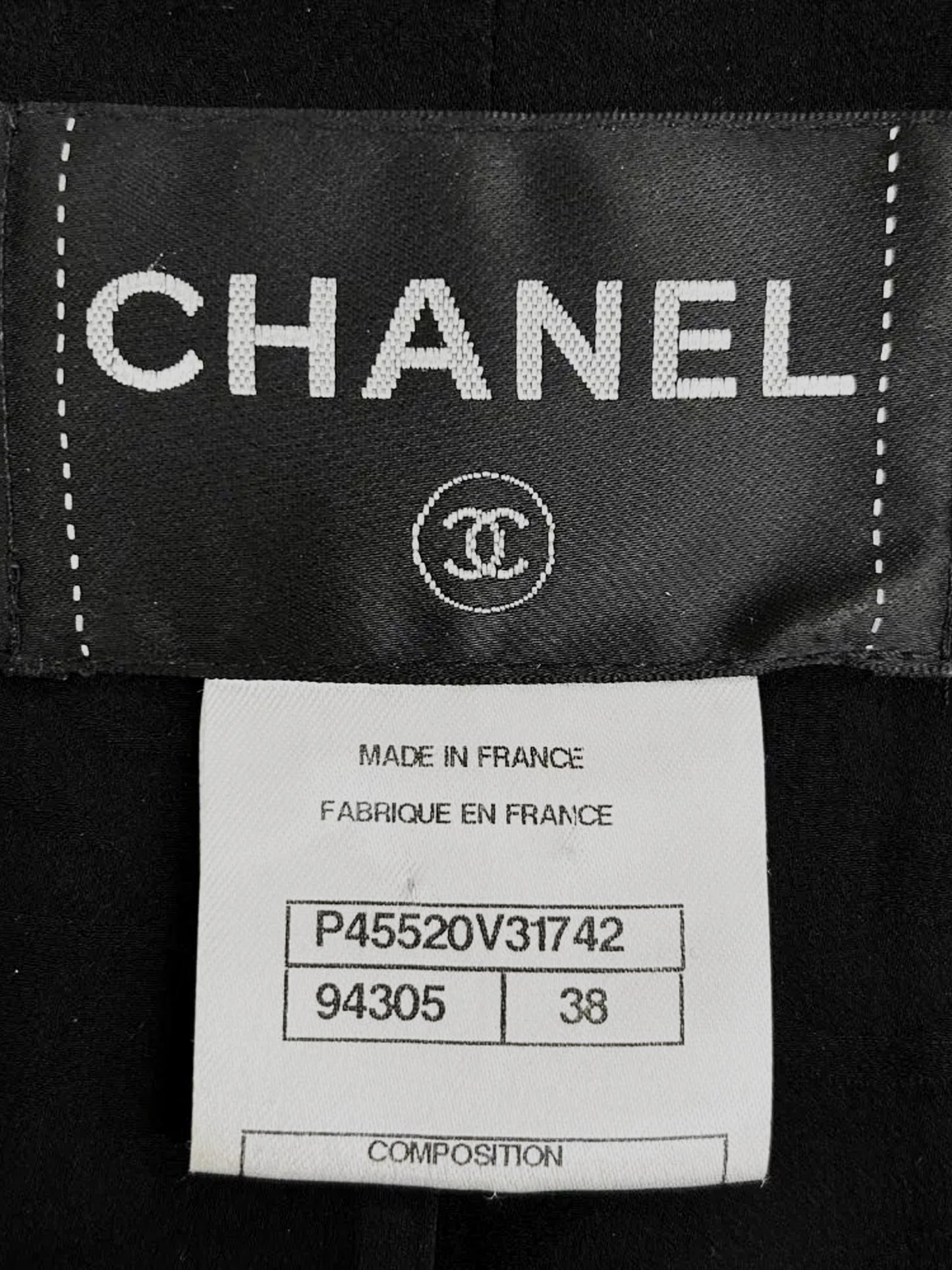 Chanel 2013 Black Cotton Tweed Pearl Studded Jacket and Skirt Set