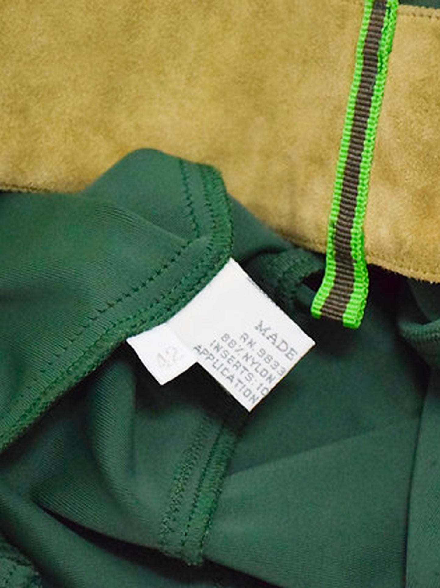Miu Miu FW 1999 Runway Green Neoprene Suede Trim Jacket