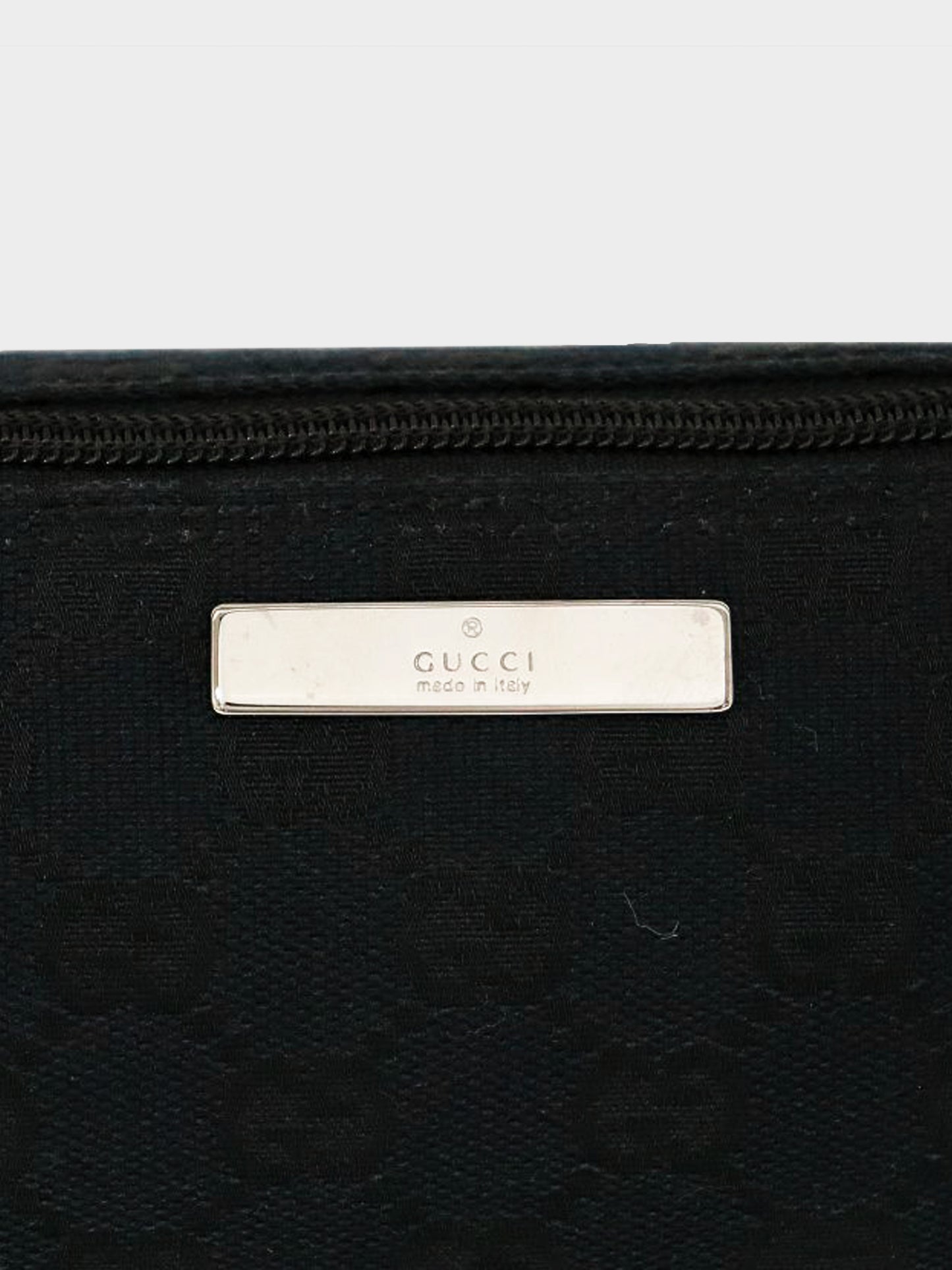 Gucci by Tom Ford 2000s Black GG Monogram Canvas Boat Bag
