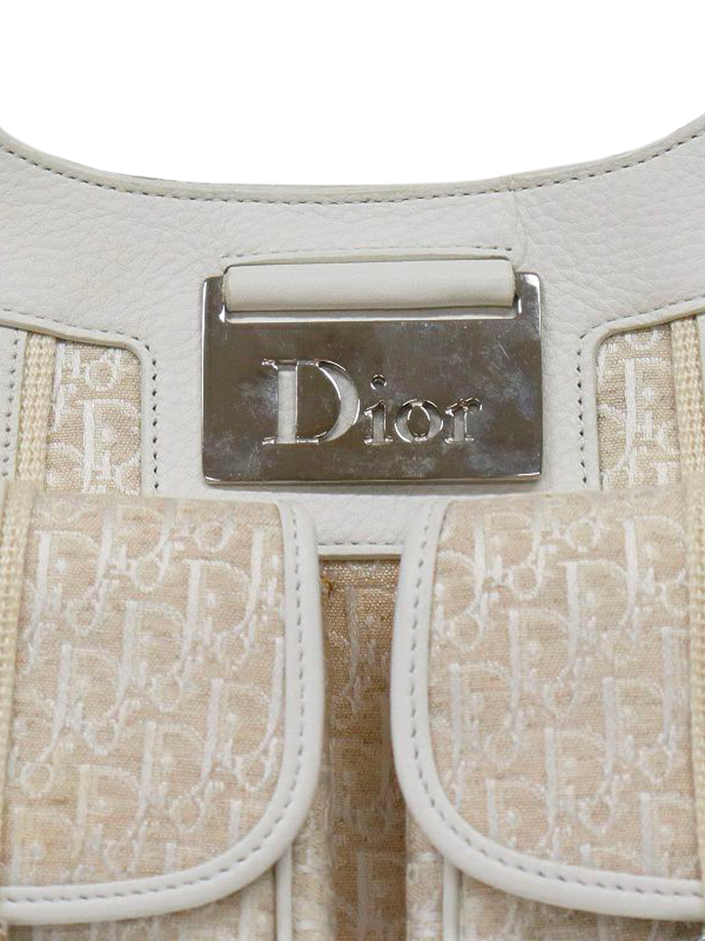 Christian Dior 2000s Beige Trotter Canvas Street Chic Tote Bag