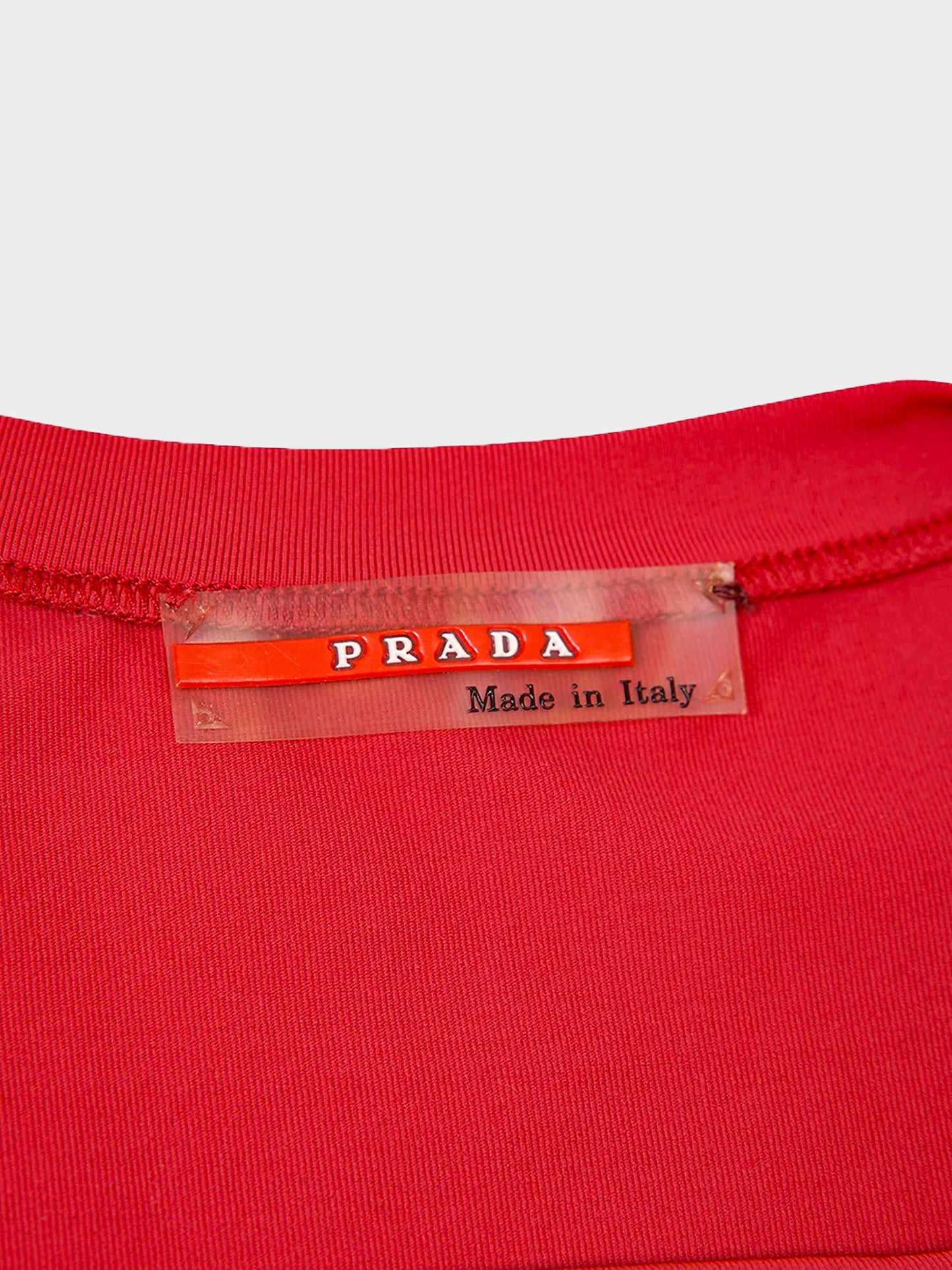 Prada Linea Rossa SS 1999 Red Pocket Tank Top