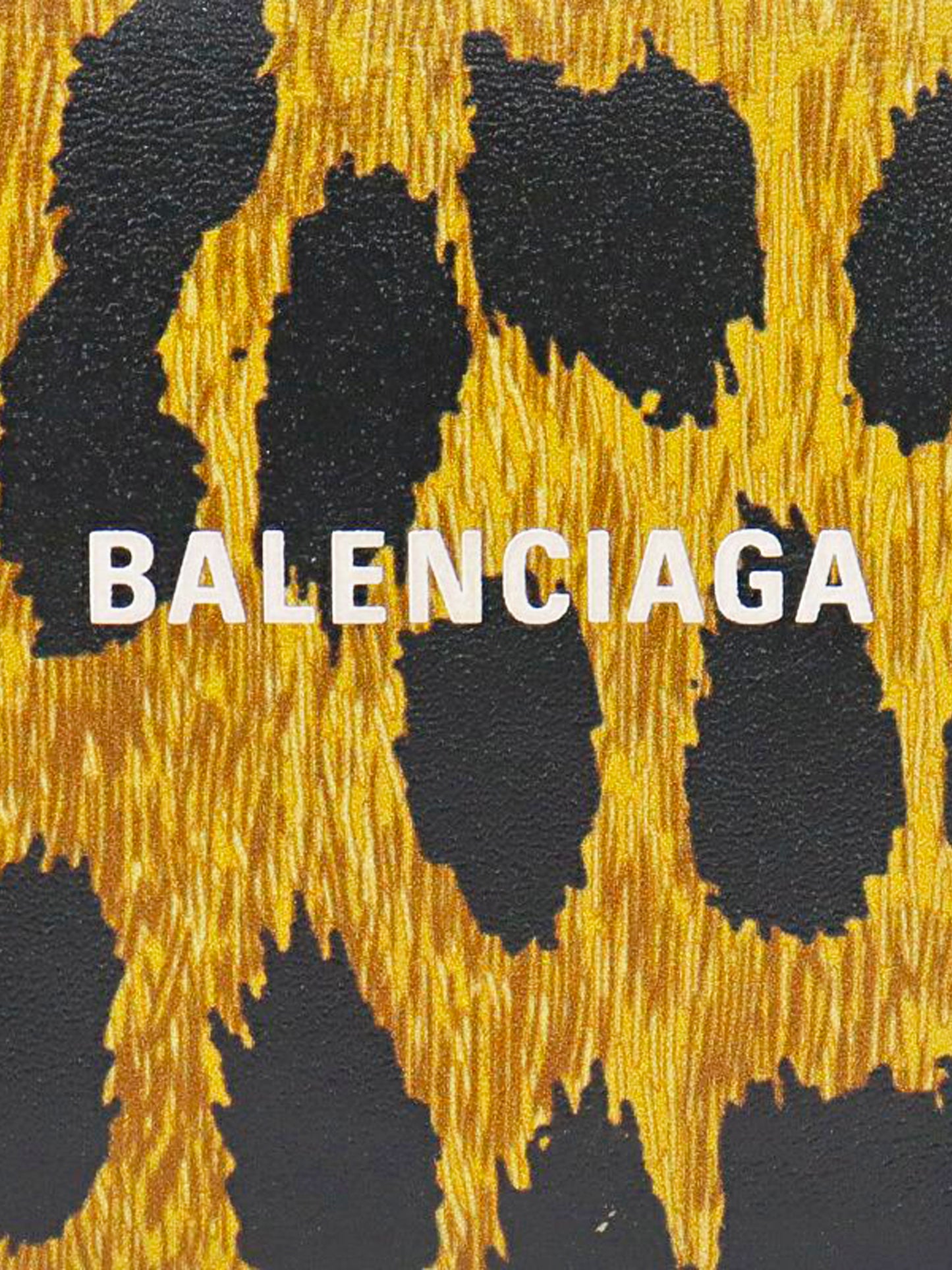 Balenciaga 2020 Leopard Print Leather Logo Wallet