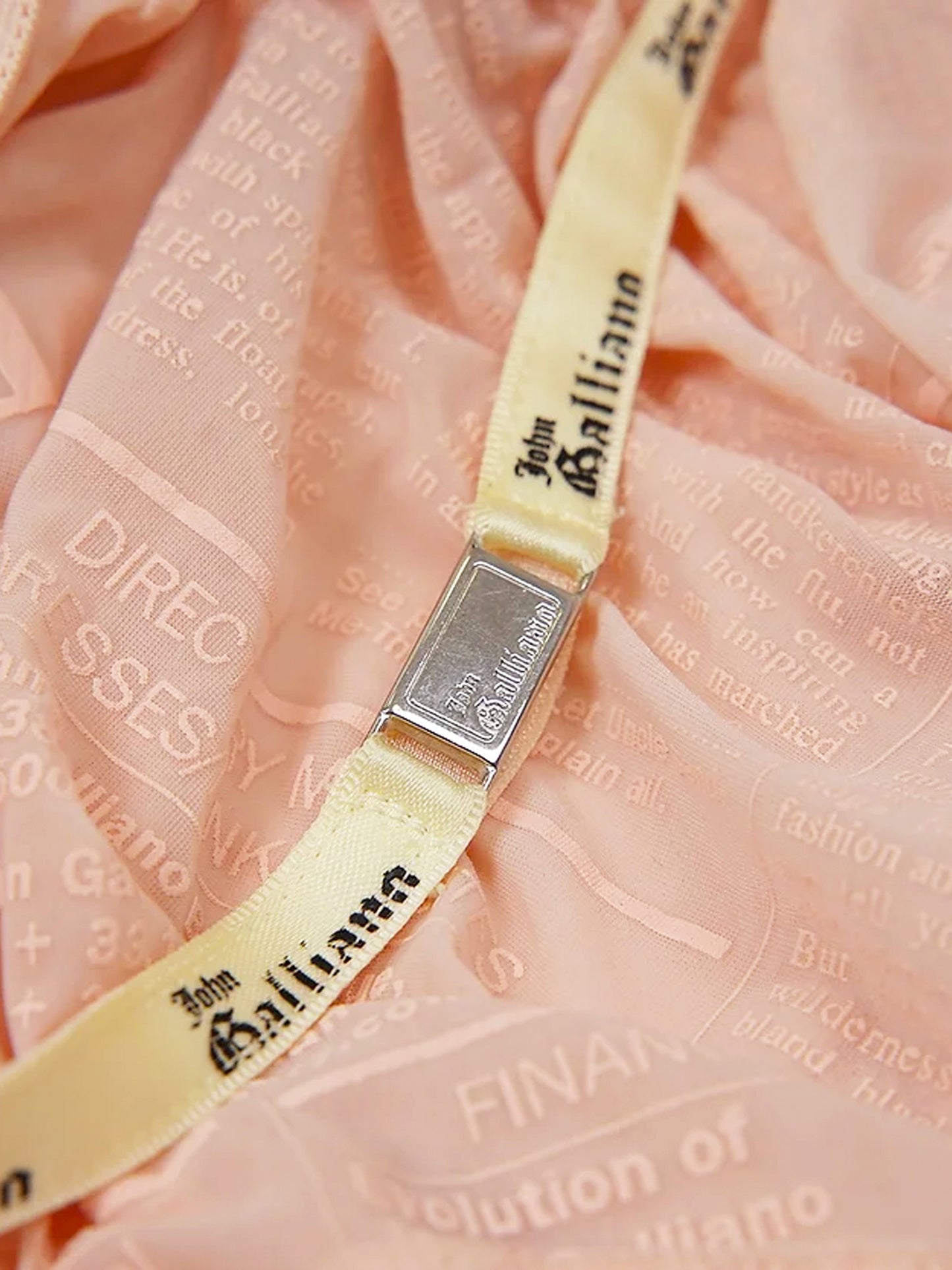 John Galliano 2000s Rare Pink Sheer Gazette Lingerie Dress