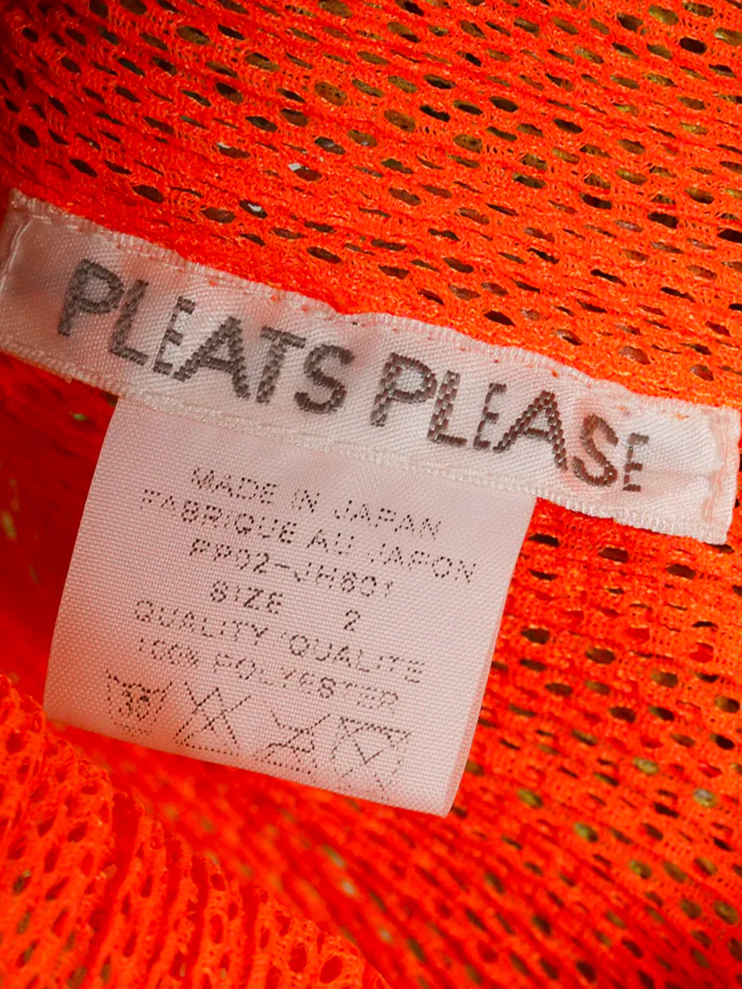 Issey Miyake Pleats Please 2000s Fluorescent Green and Orange Mesh Overlay Dress