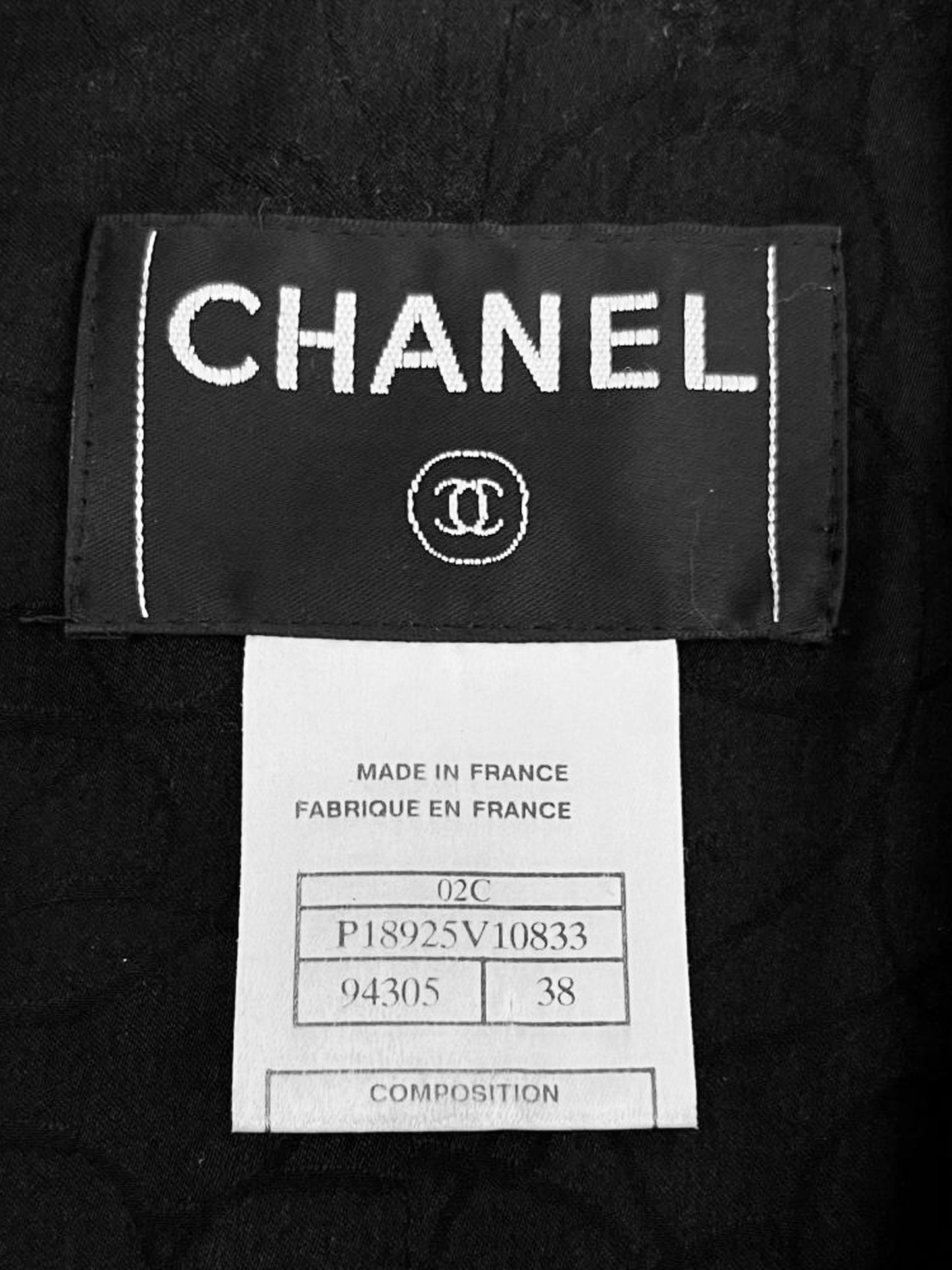 Chanel 2002 Black Tweed Double Breasted Jacket