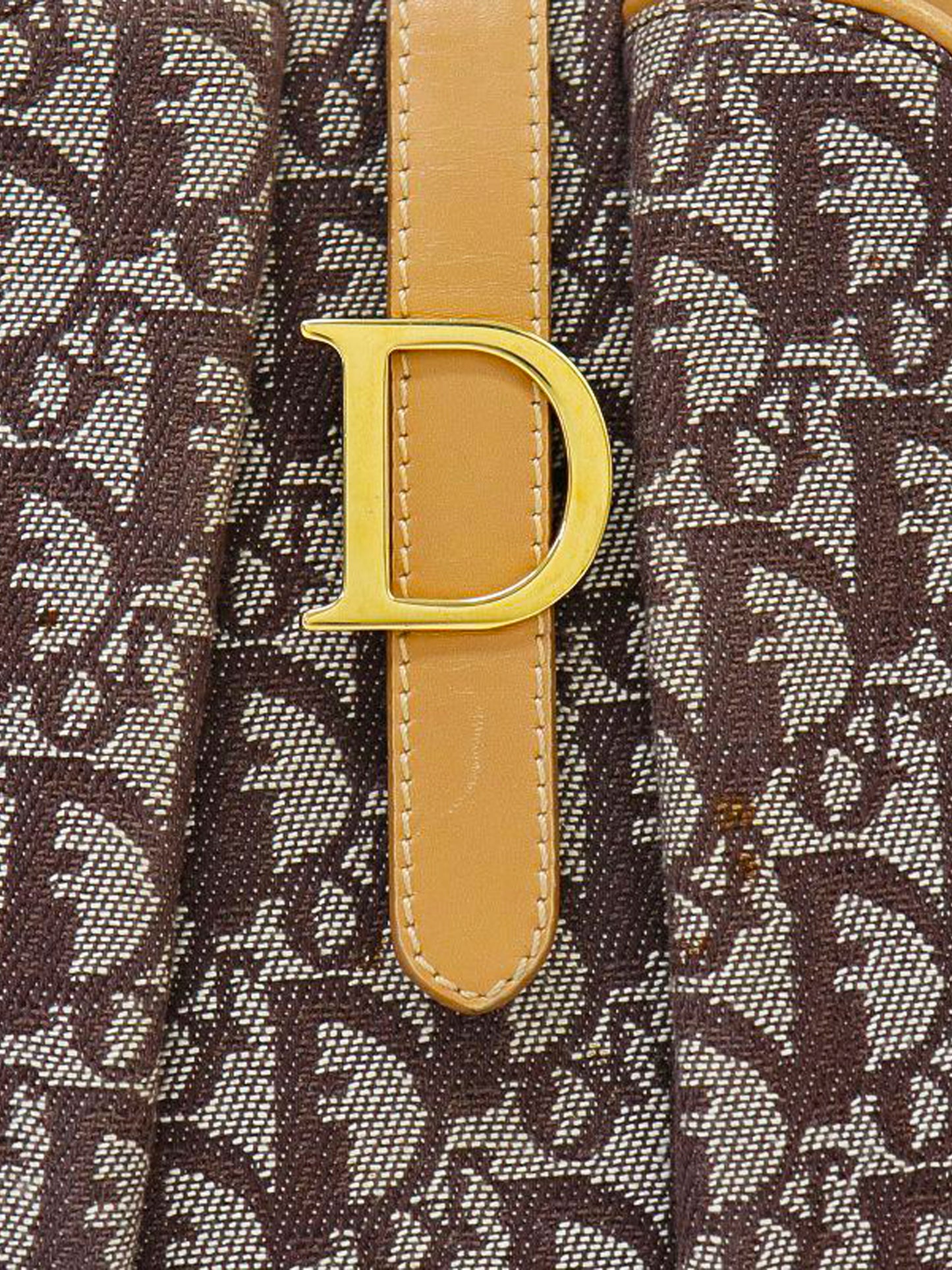 Christian Dior 2001 Brown Trotter Monogram Canvas Saddle Bowler Bag