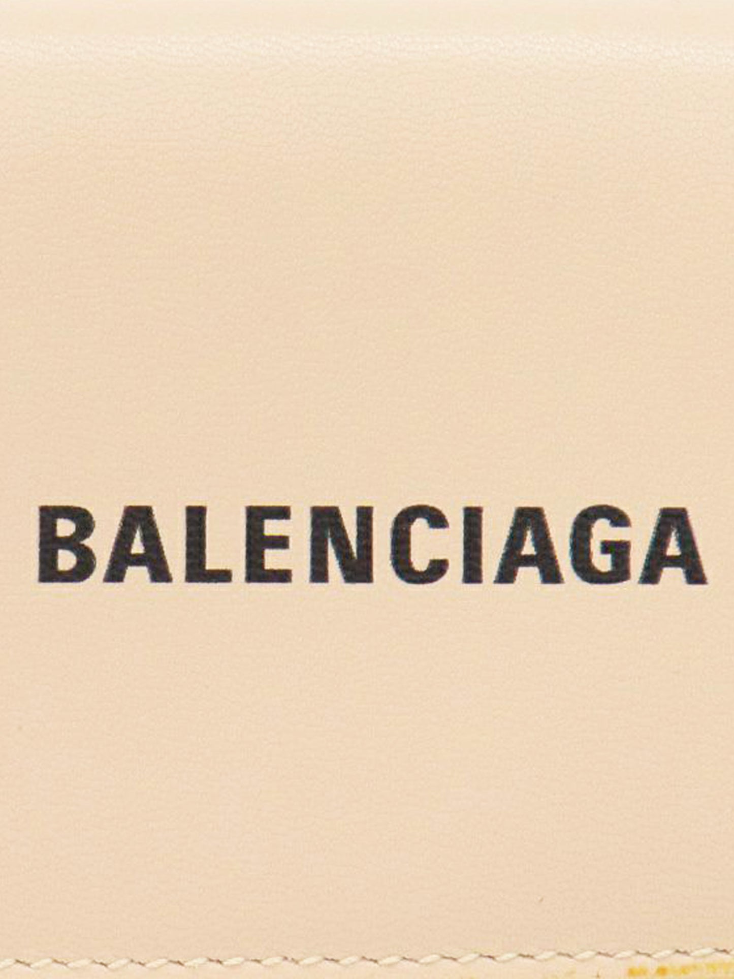 Balenciaga 2020s Cream Leather Logo Wallet