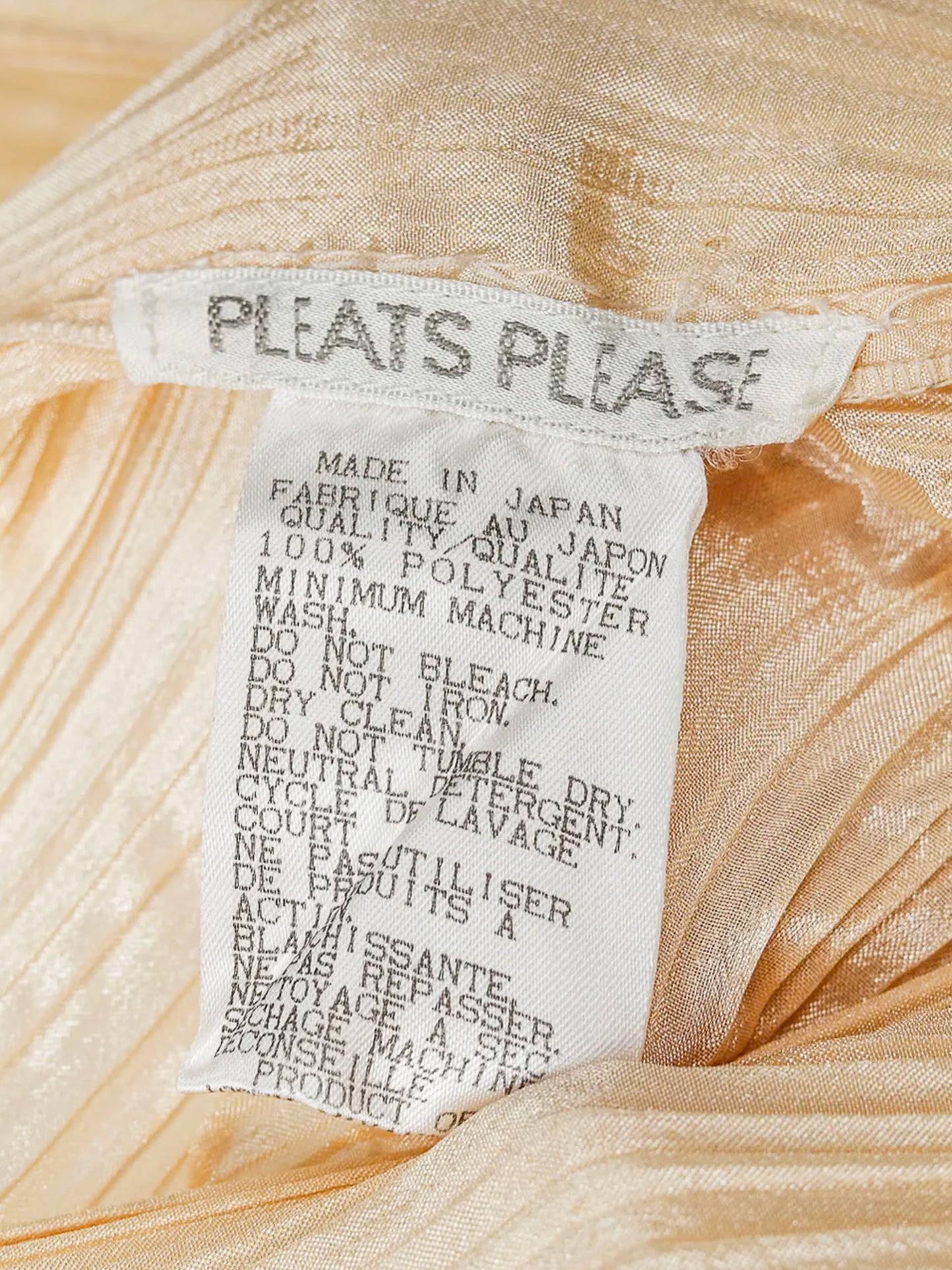 Issey Miyake Pleats Please 2000s Beige Madame-T Cape Shawl