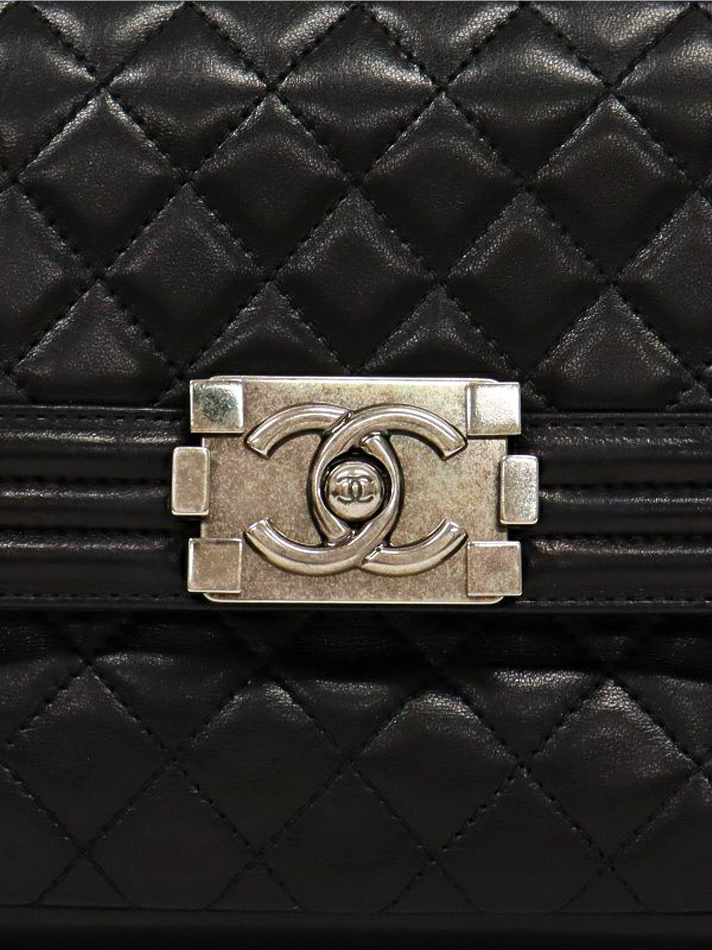 Chanel 2012 Black Lambskin Accordion Flap Bag