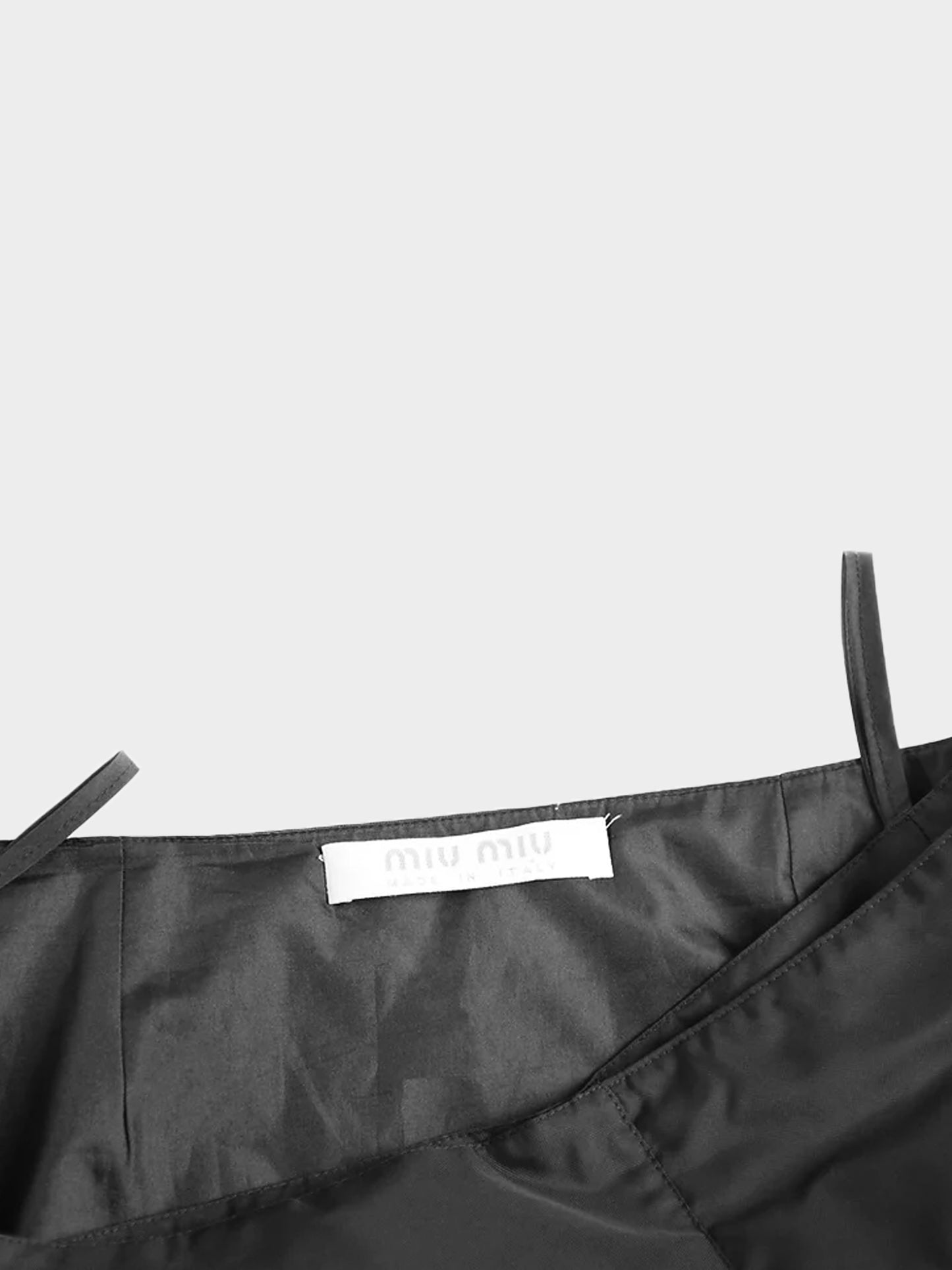 Miu Miu SS 1999 Black Padded Nylon Skirt