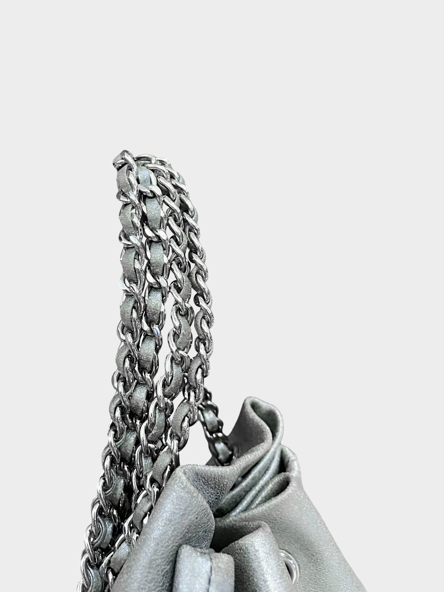 Chanel 2016 Silver Metallic Lambskin Leather Quilted Large In Seoul Backpack