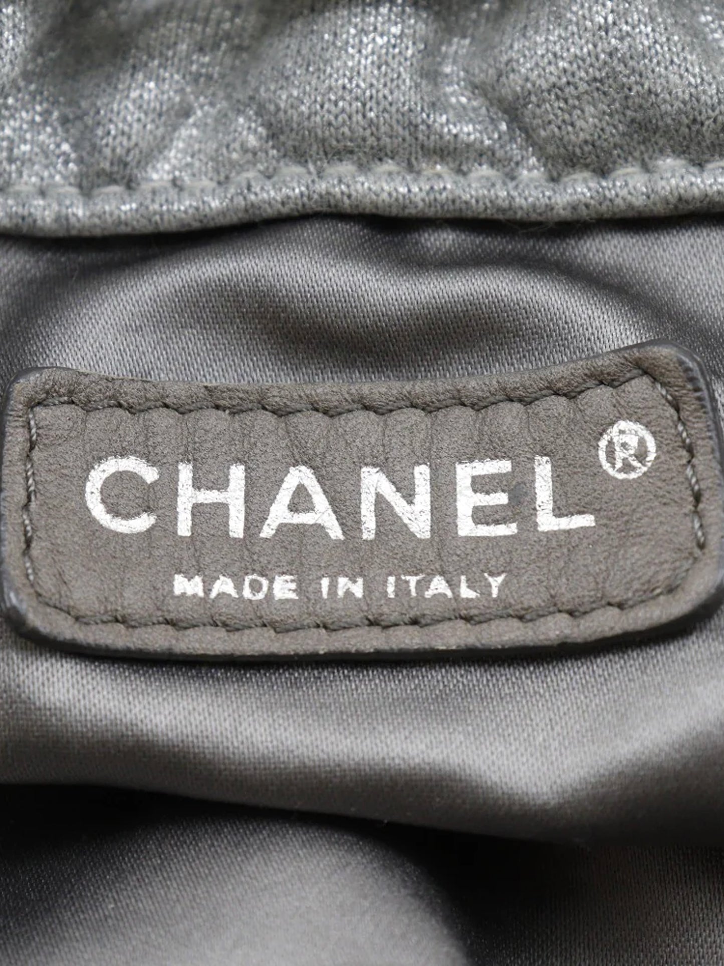 Chanel 2008 Grey Jersey Melrose Cabas Bag