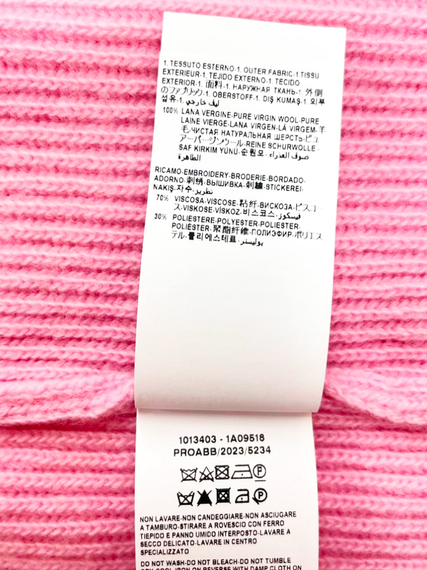 Versace Spring Summer 2024 Pink Wool 1978 Re-Edition Logo Sweater