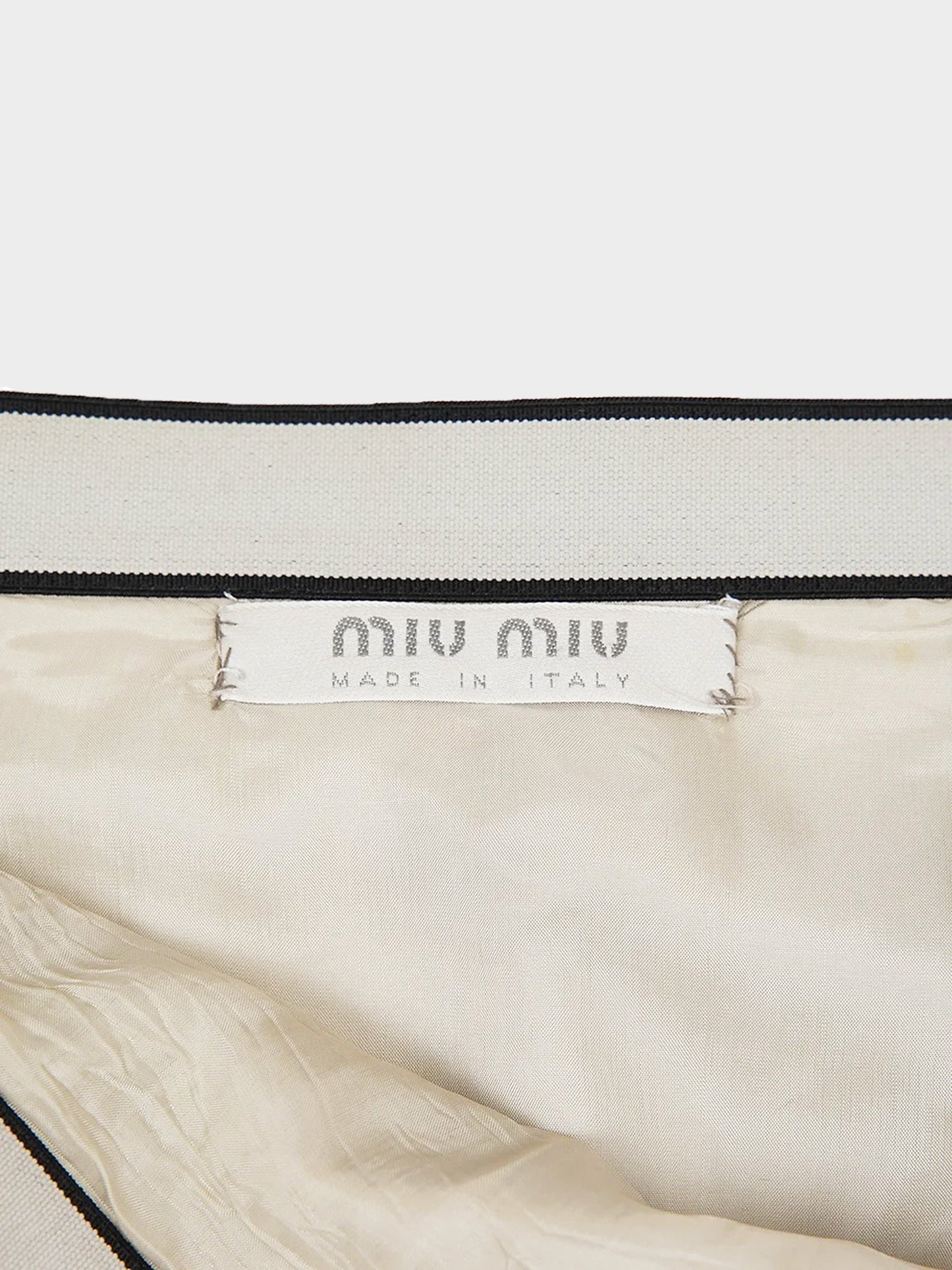 Miu Miu SS 2000 Beige Leather Jacket and Skirt Set
