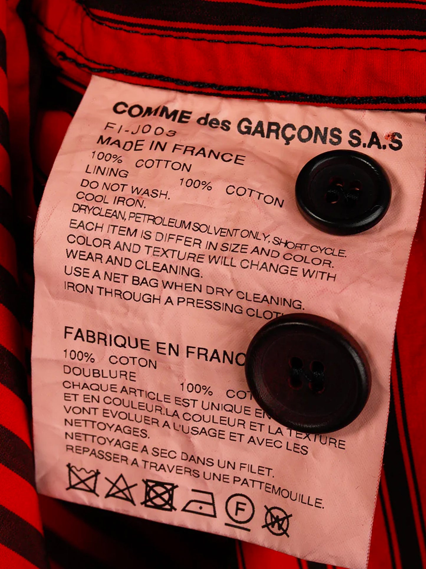 Comme des Garçons SS 2022 Mens Runway Striped Cotton Poplin Single-Breasted Blazer