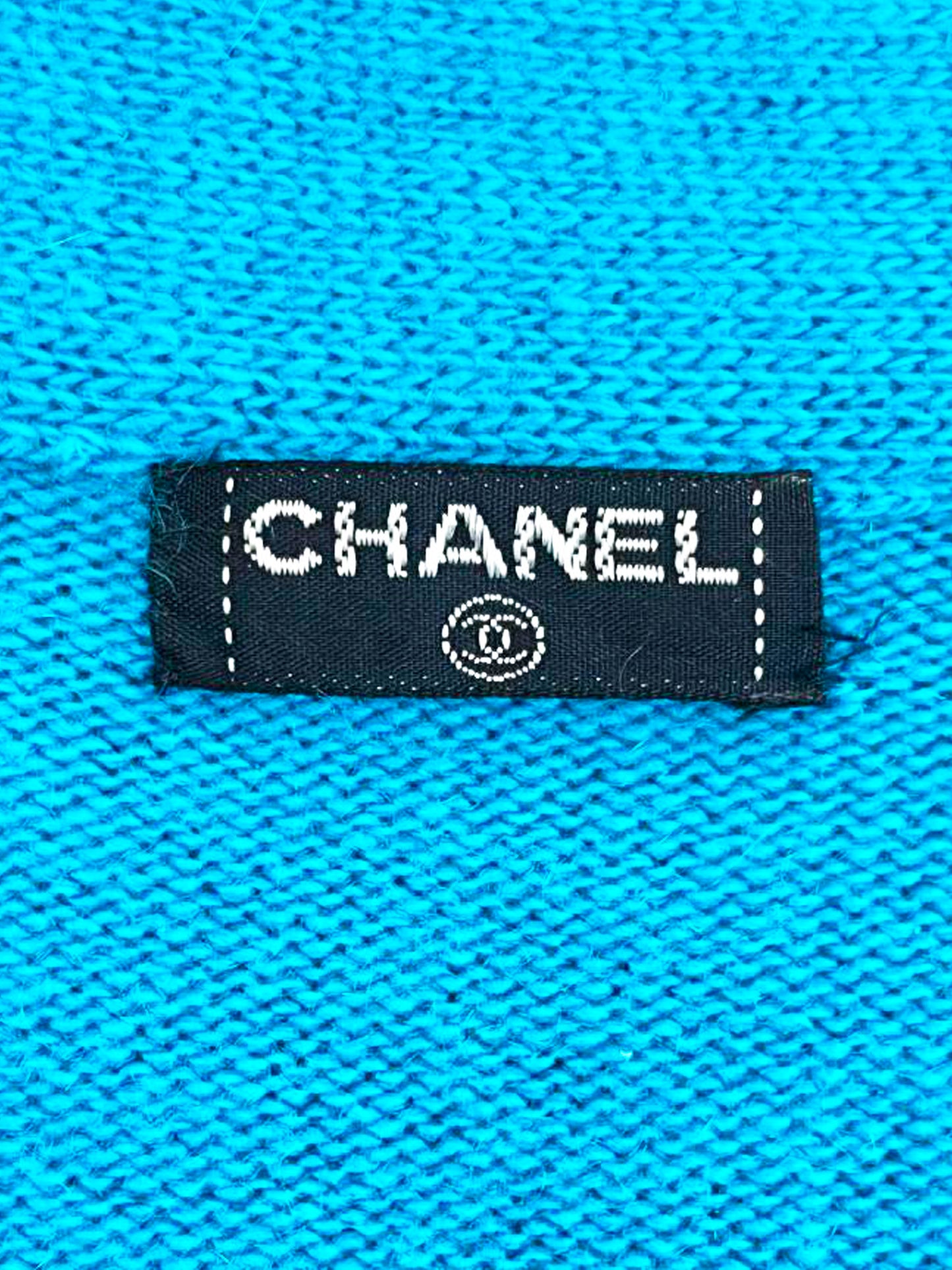 Chanel 1980s Blue Cashmere Knit Cardigan