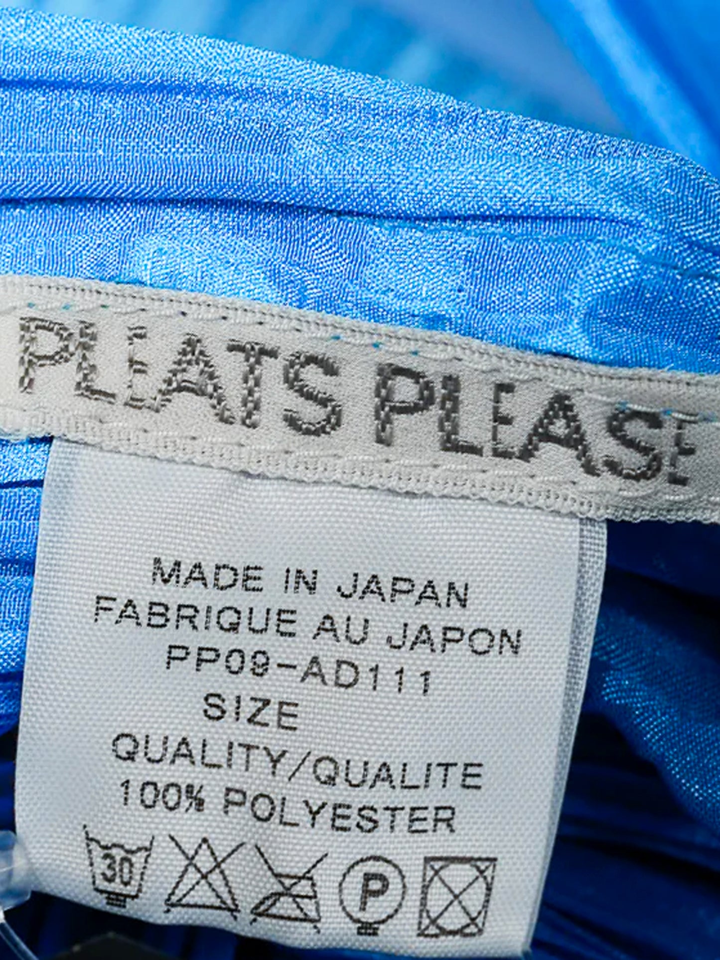 Issey Miyake Pleats Please 2000s Blue Madame-T Cape Shawl