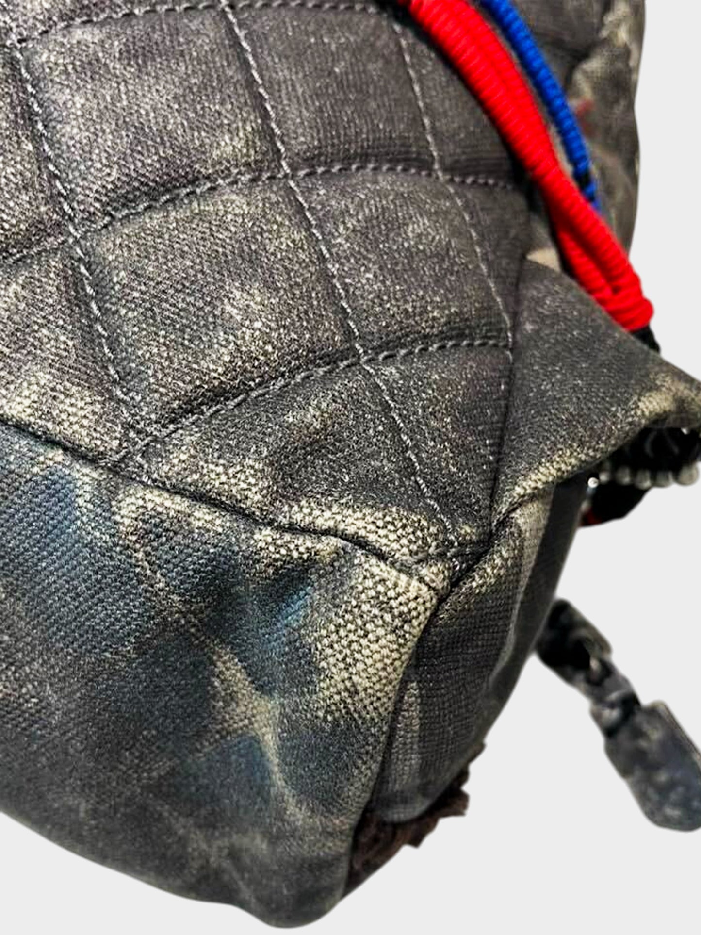 Chanel SS 2014 Grey Denim Distressed Graffiti Backpack