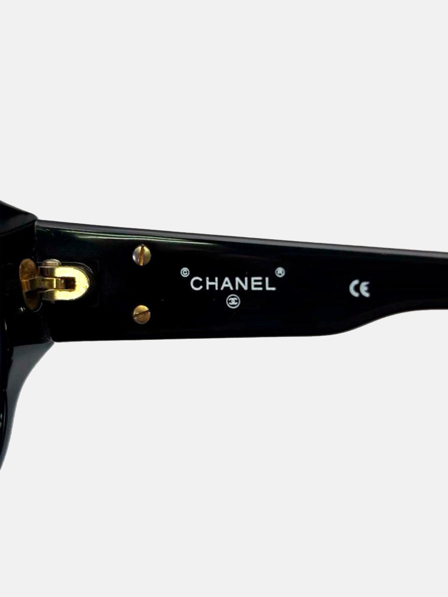 Chanel 2000s Black Square CC Sunglasses