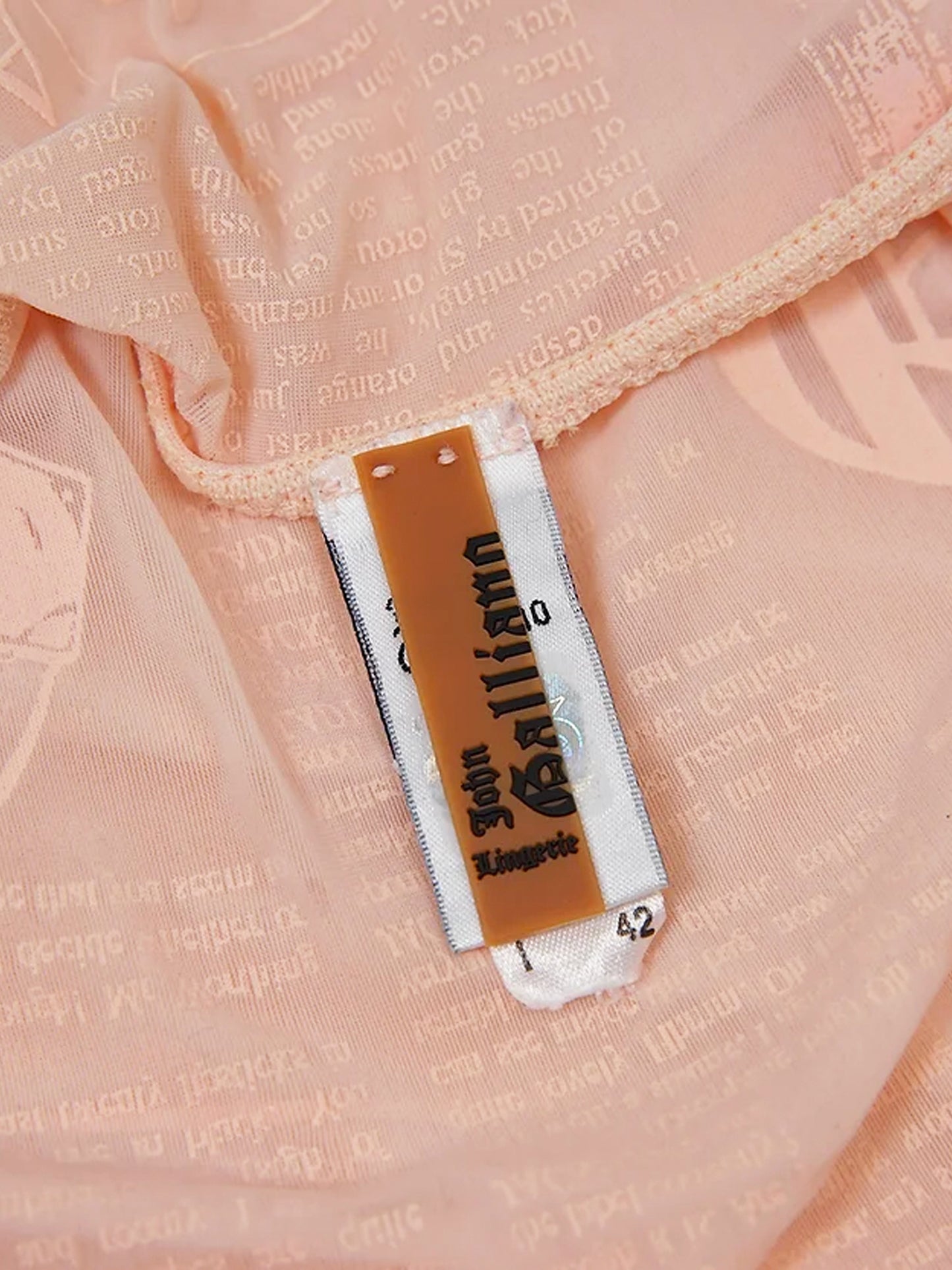 John Galliano 2000s Rare Pink Sheer Gazette Lingerie Dress