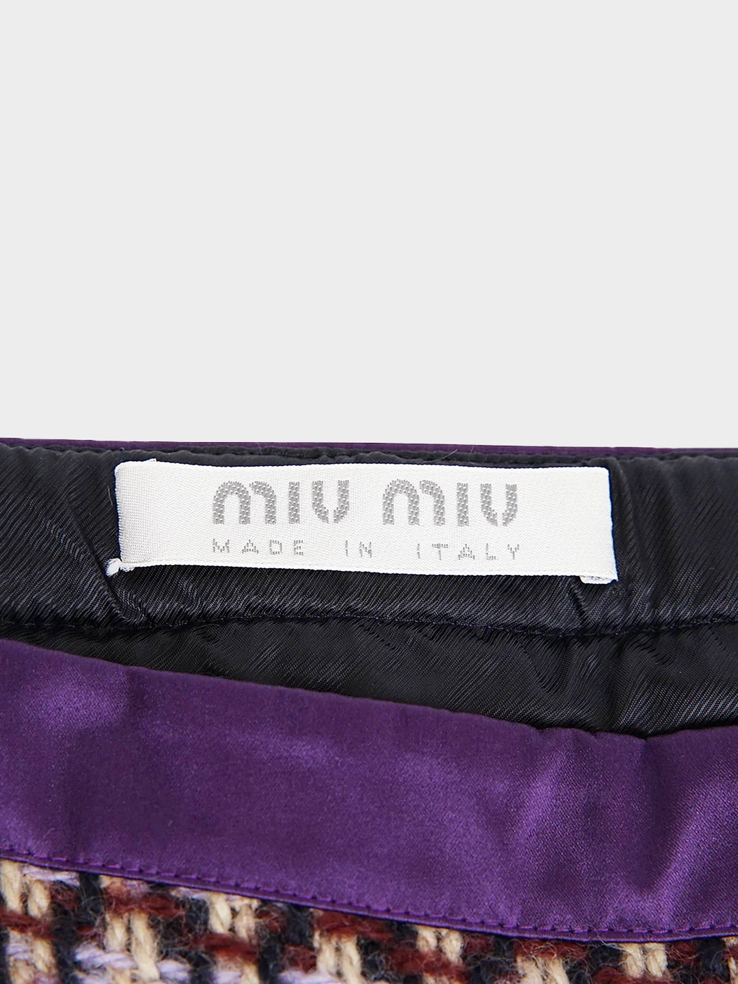 Miu Miu SS 2000 Virgin Wool Check Top and Skirt Set