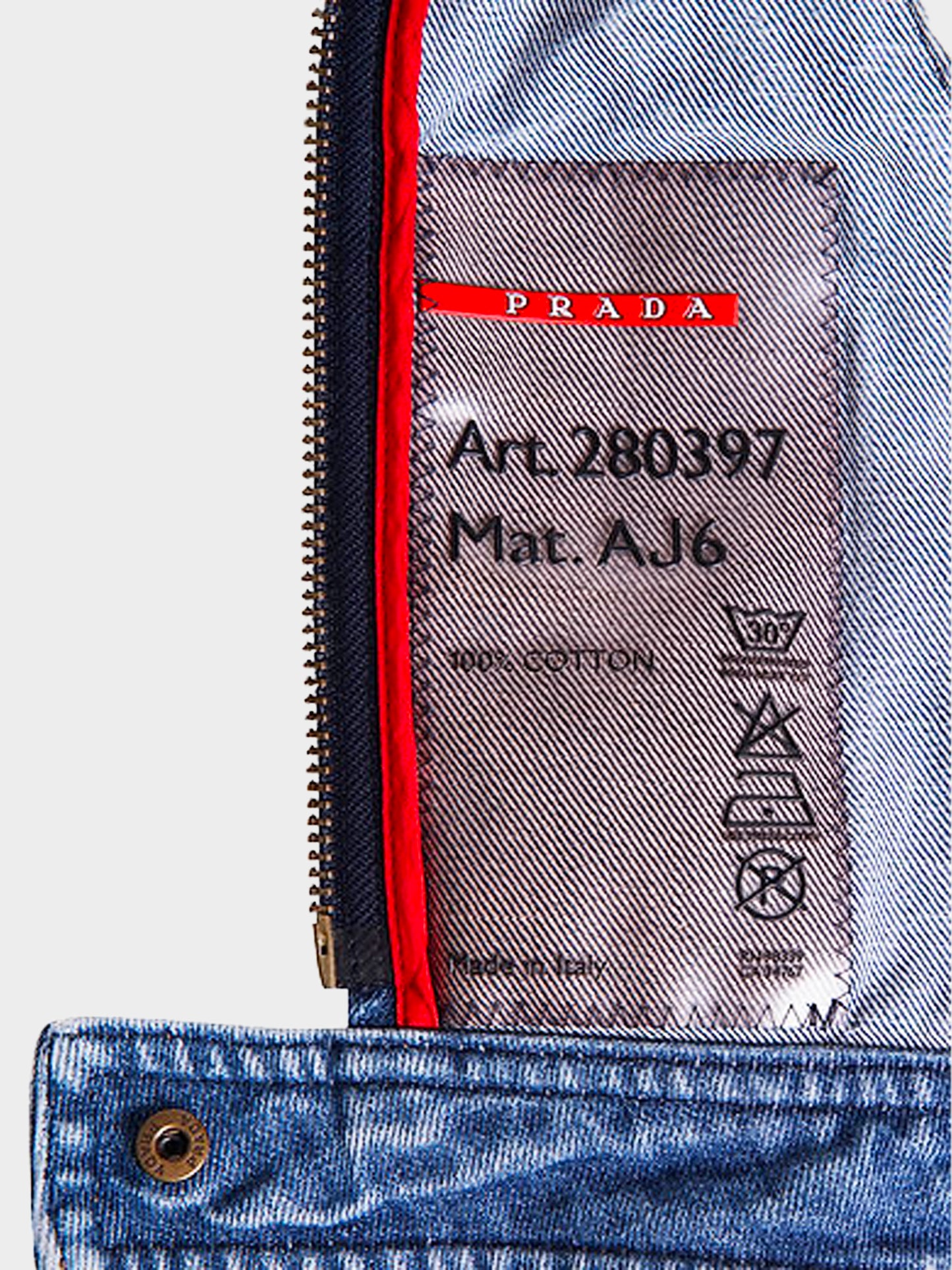 Prada 2000s Denim Biker Jacket
