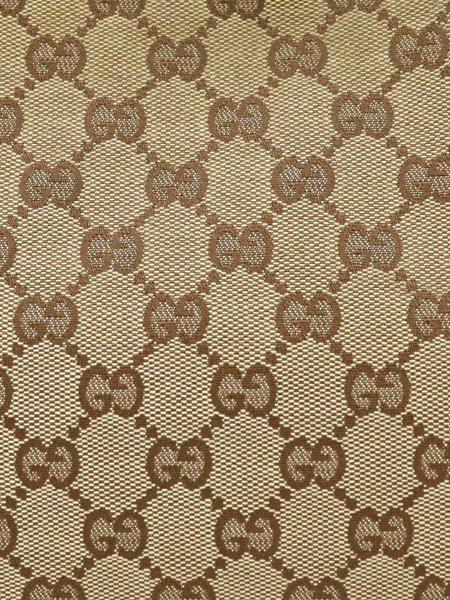 Gucci 2000s Brown Leather and GG Monogram Canvas Handbag