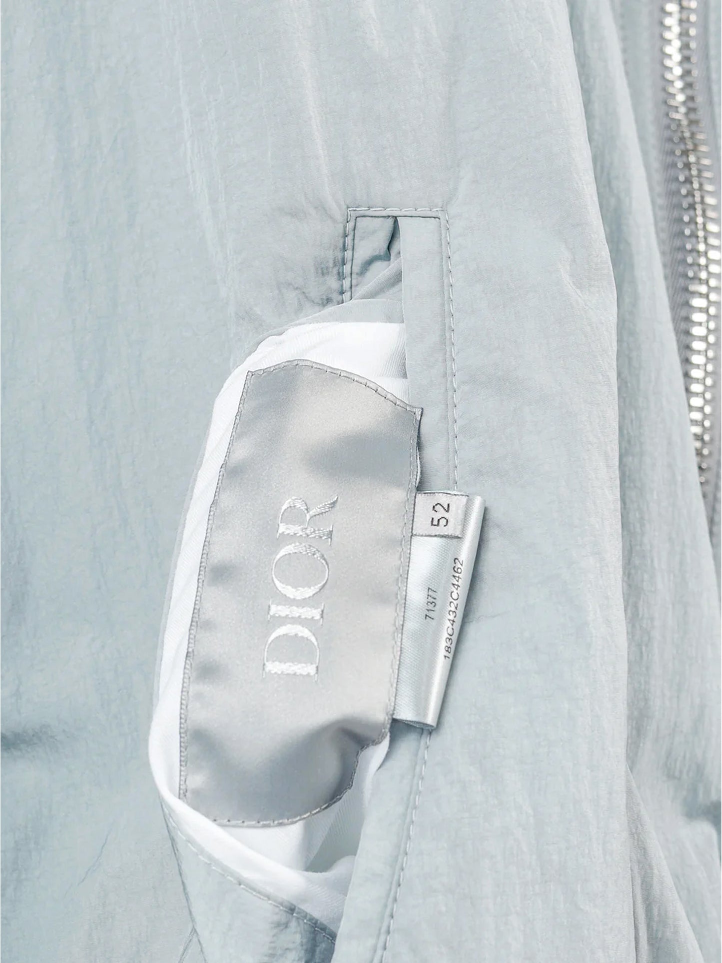 Christian Dior 2020s Light Blue Nylon Oblique Reversible Bomber Jacket