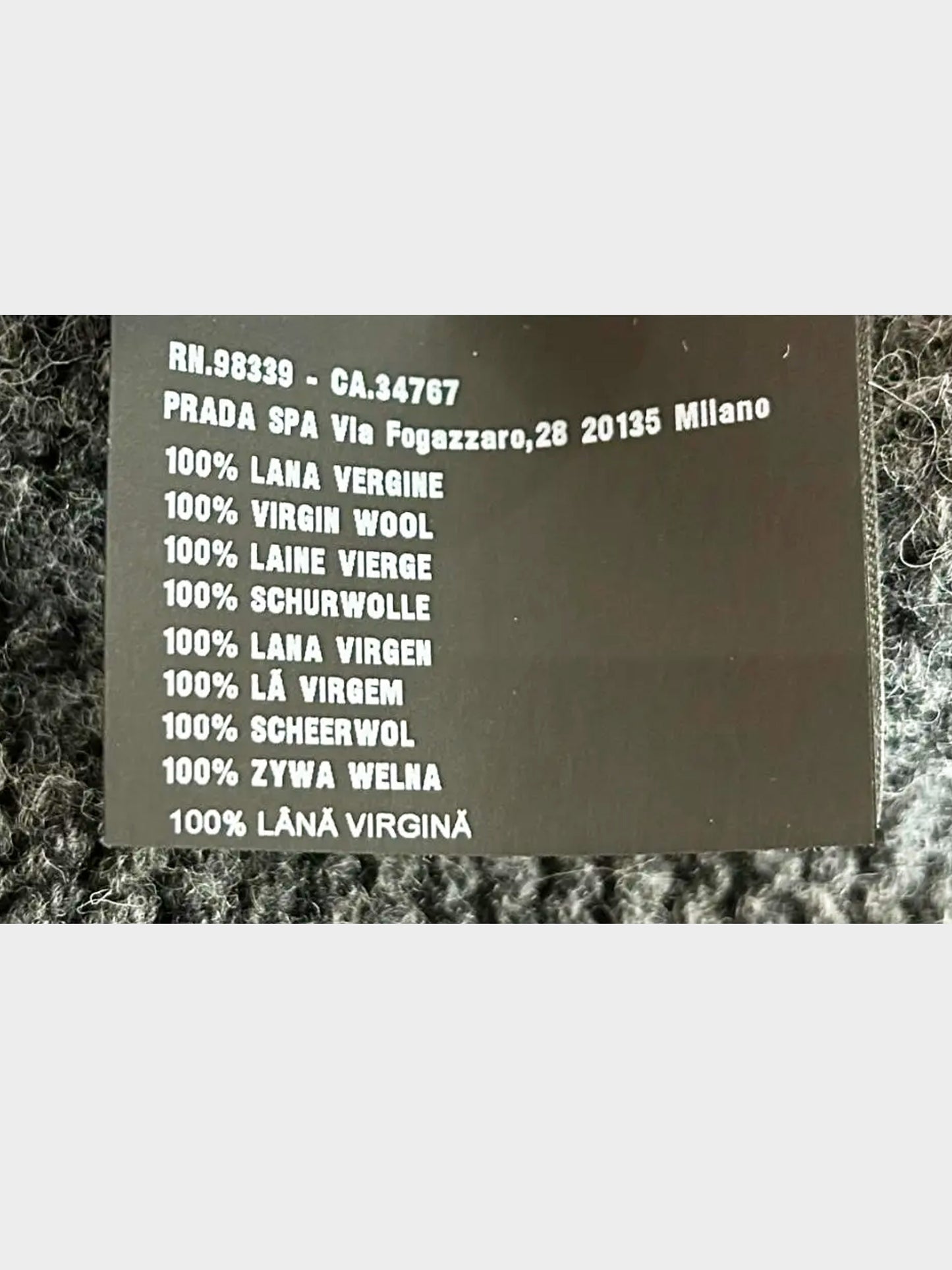 Prada 2010s Grey Wool Cardigan with Crystal Buttons