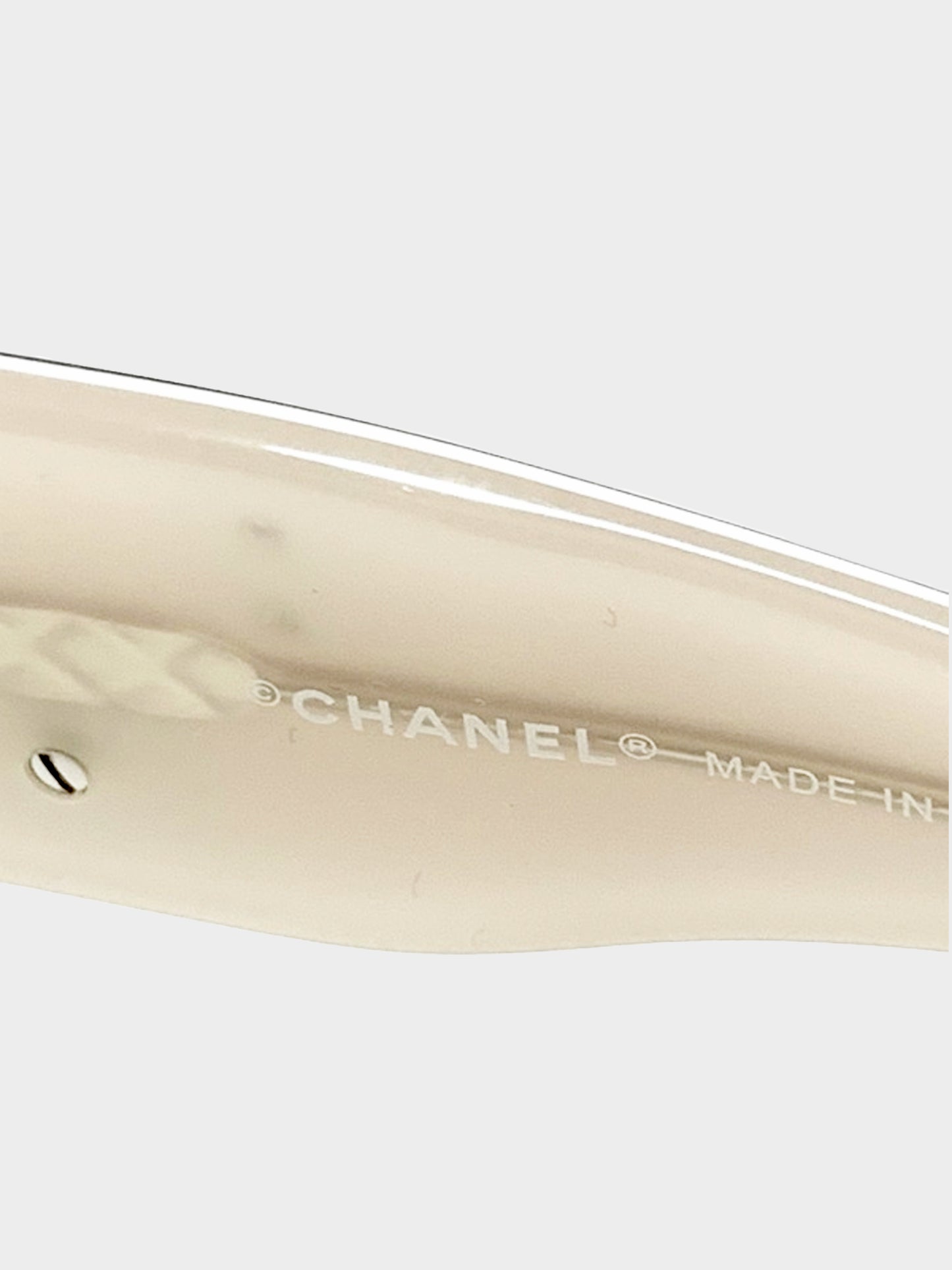 Chanel 2000s Red Camellia Oval Sunglasses