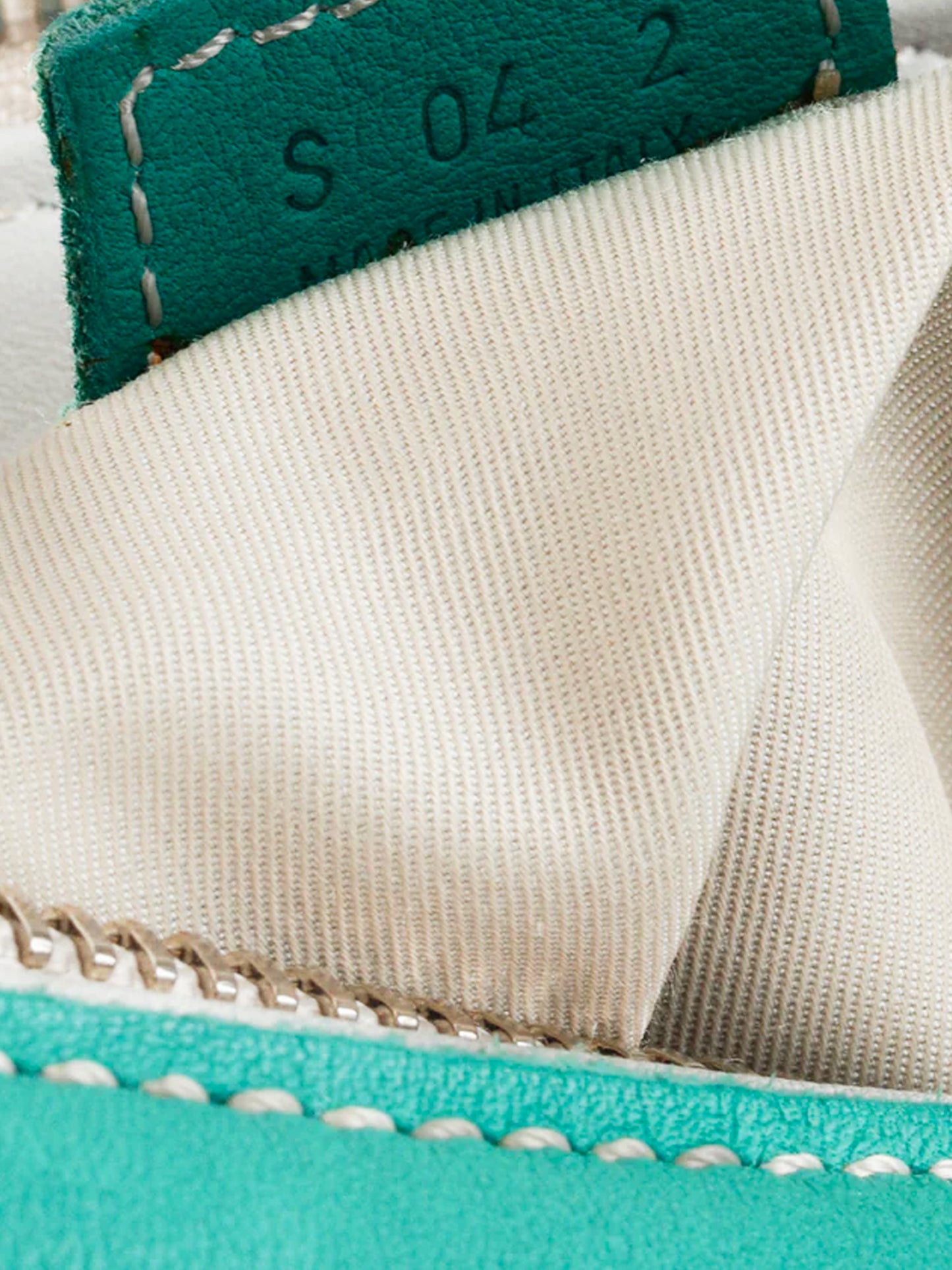 Burberry 2000s White and Teal Leather Brogue Handbag