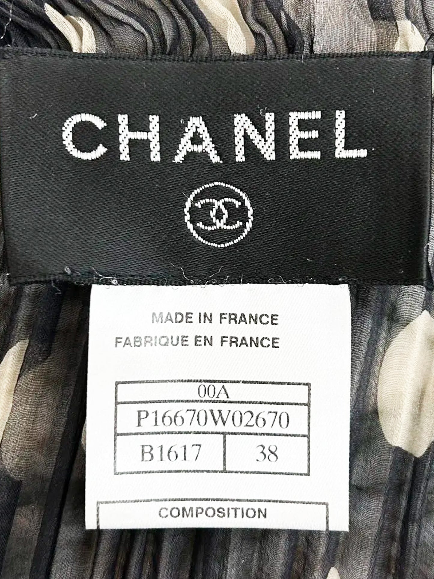 Chanel 2000 Navy Pleated Chiffon Polka Dot Print Chiffon Dress and Scarf