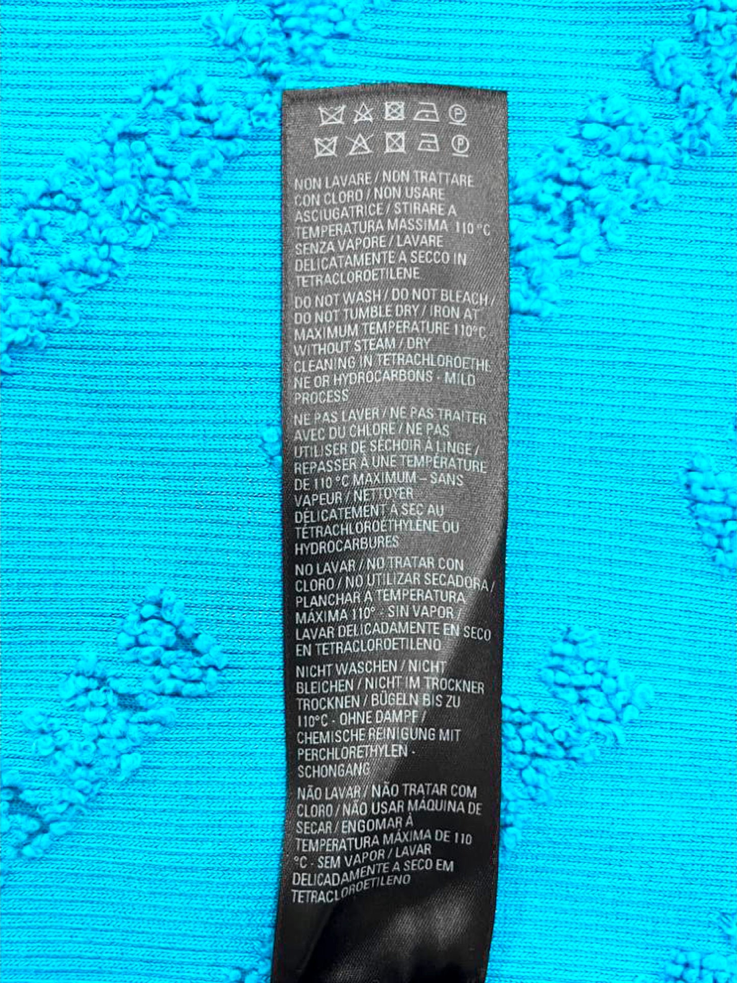 Balenciaga 2022 Blue Rib-Knit Turtleneck Logo Sweater