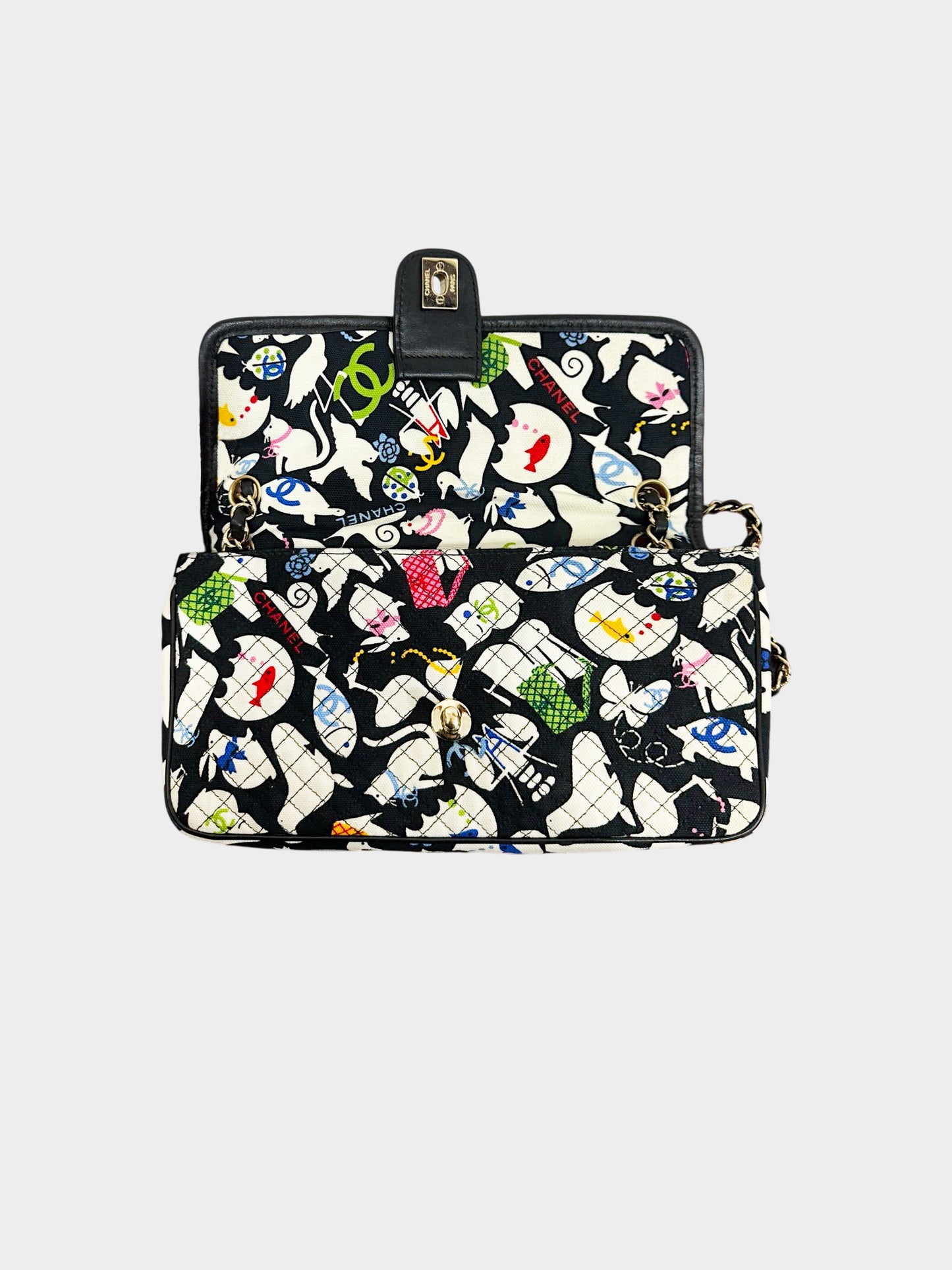 Chanel SS 2007 CC Animal Print Canvas Flap Bag