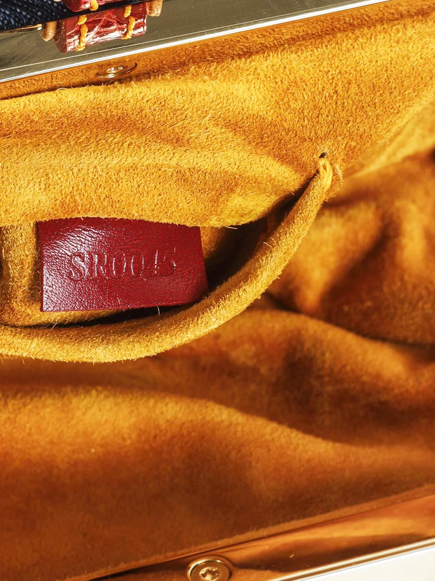 Louis Vuitton by Marc Jacobs 2005 Red Alligator Leather and Denim Monogram Sac Fermoir Bag