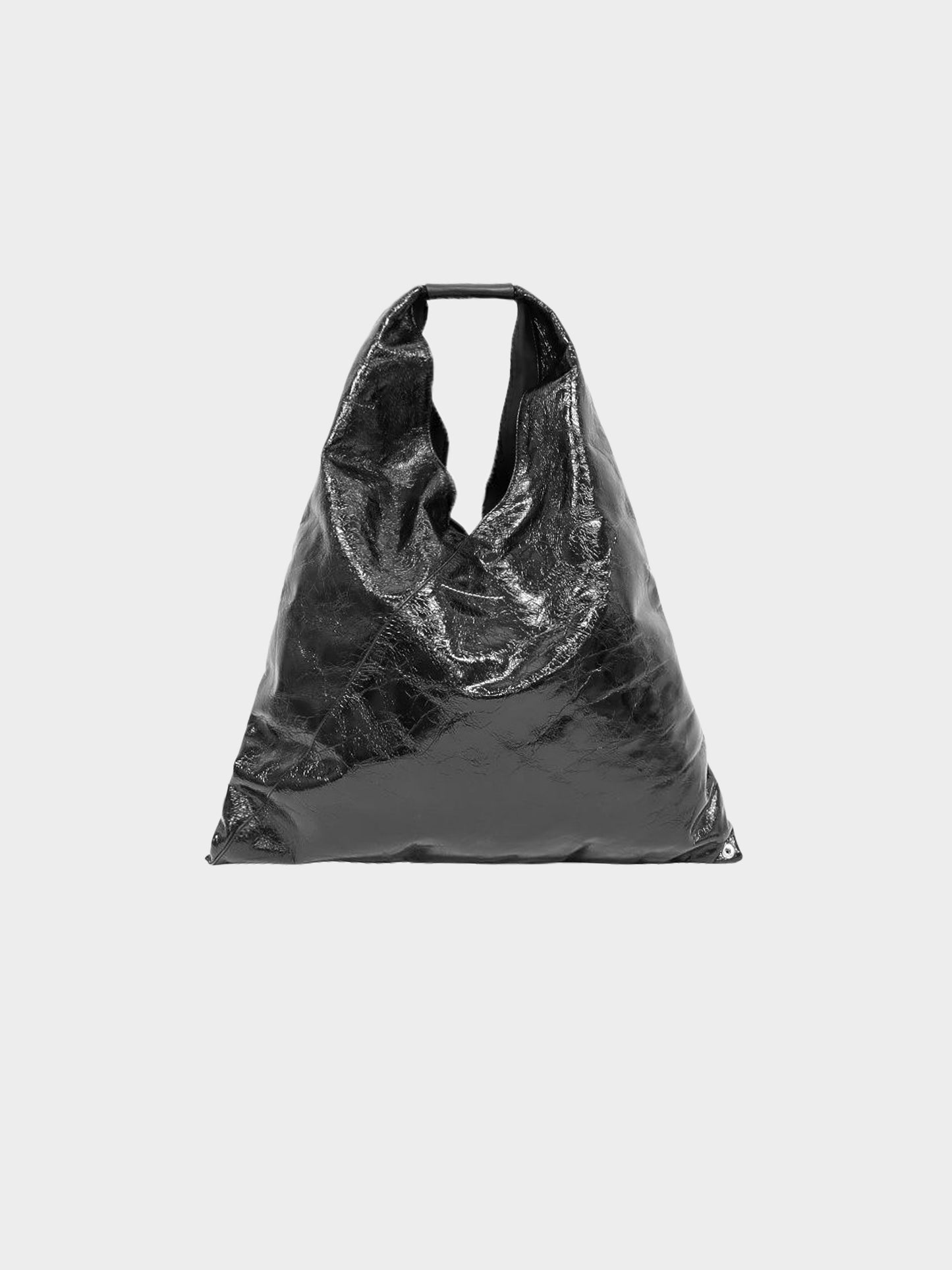 Maison Margiela MM6 2020s Black Leather Wrinkled-Effect Bag
