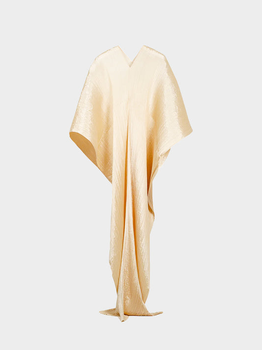 Issey Miyake Pleats Please 2000s Beige Madame-T Cape Shawl