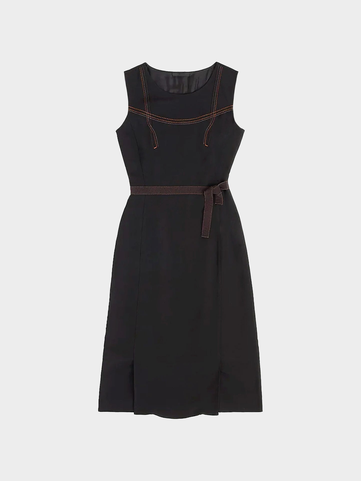 Prada FW 2000 Dark Brown Viscose Blend Dress