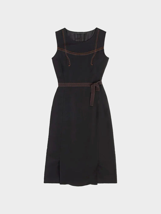 Prada FW 2000 Dark Brown Viscose Blend Dress