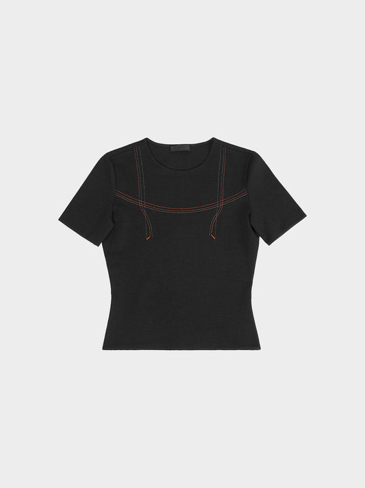 Prada FW 2000 Dark Brown Wool Blend Top