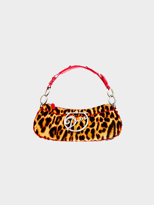 Christian Dior Fall 2004 Leopard Pony Hair Diva Baguette Bag